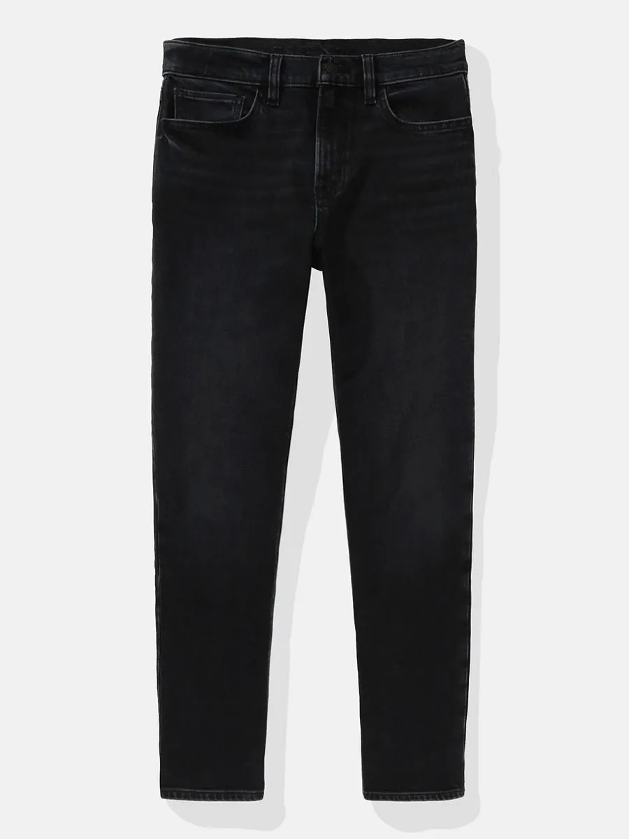 AMERICAN EAGLE WOMEN SUPER HIGH-RISE ANKLE STRAIGHT JEANS - INTL VPP 081 BLACK WASH