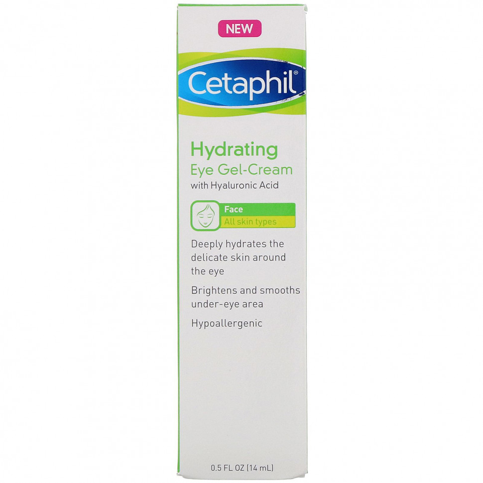 Cetaphil, увлажняющий гель-крем для глаз с гиалуроновой кислотой, 14 г (0,5 унции)