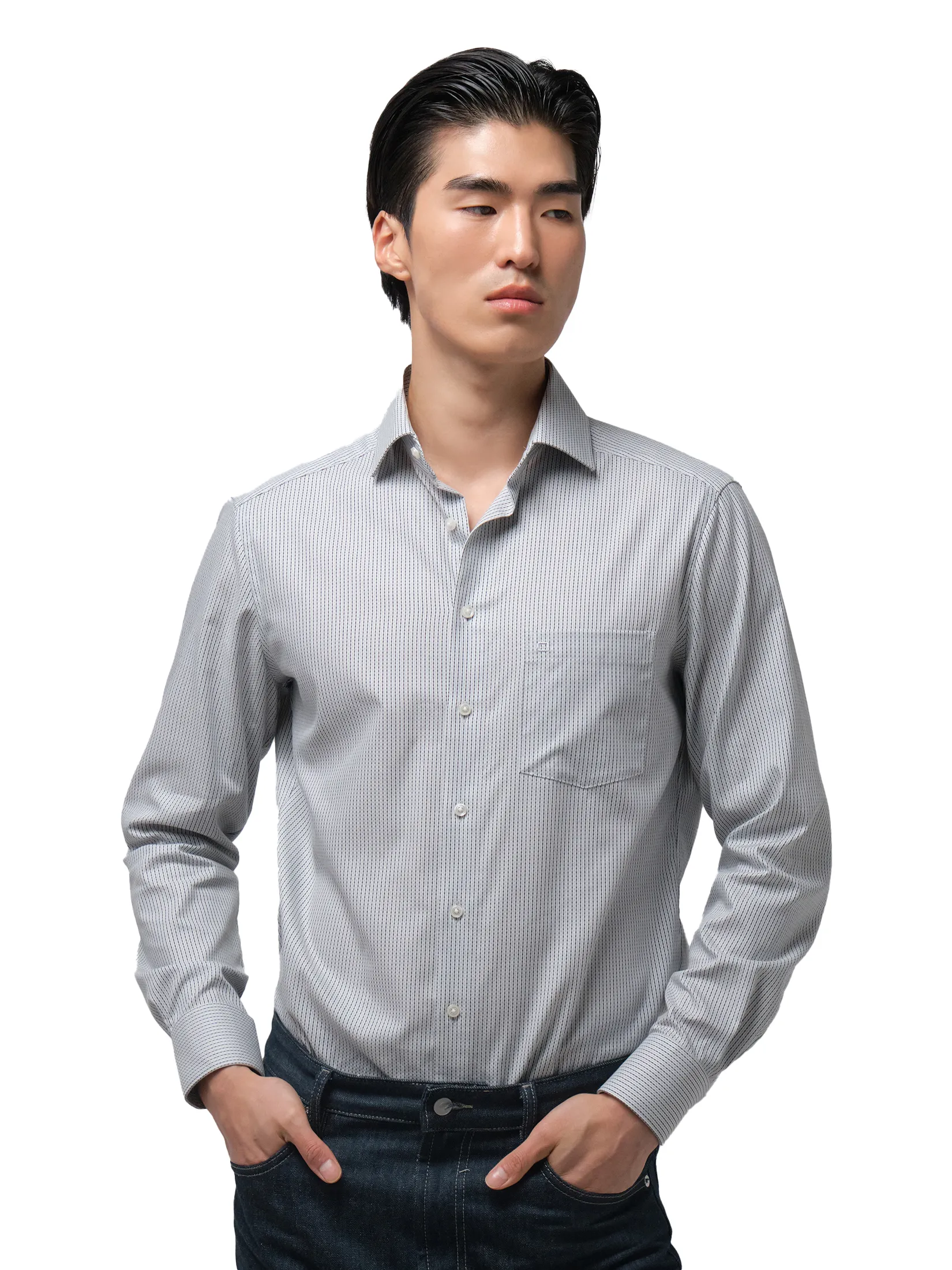 OLYMP MEN S SHIRT LONG SLEEVES BUSINESS SHIRT MODERN FIT EASY IRON GREY