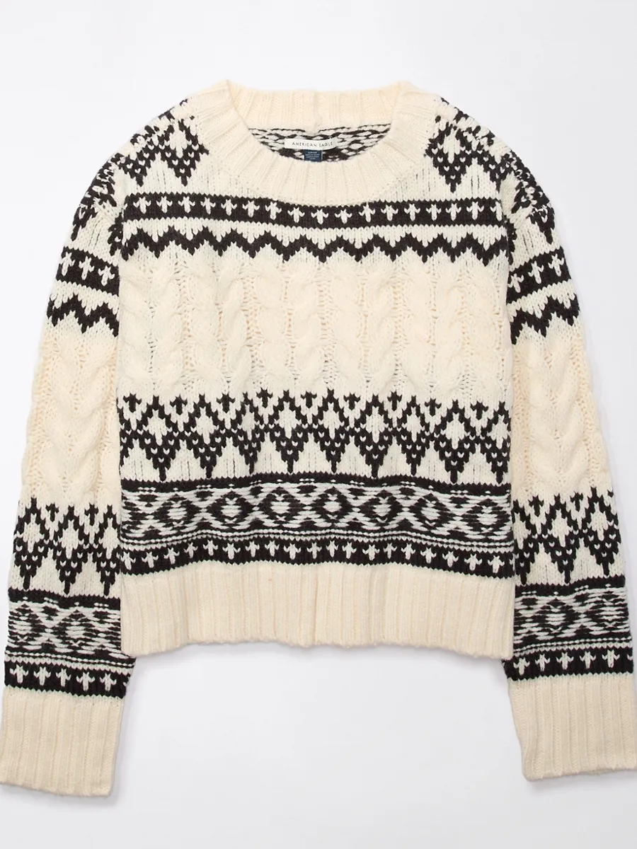 AMERICAN EAGLE WOMEN 1058 LS CREW NECK PO 001 BLACK