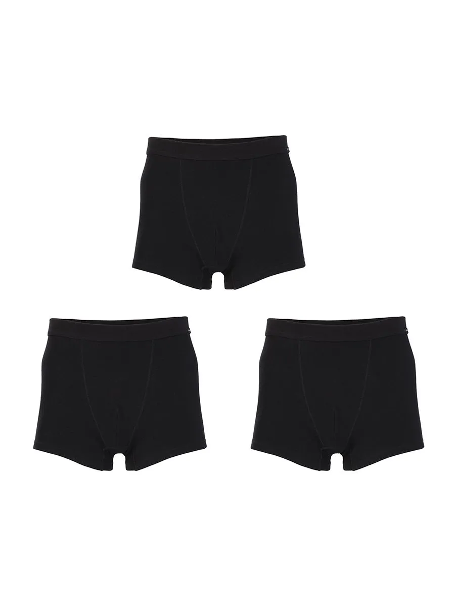 JOHN HENRY INNERWEAR Boxer Brief Men's Cotton Rib - Black (Pack 3)
