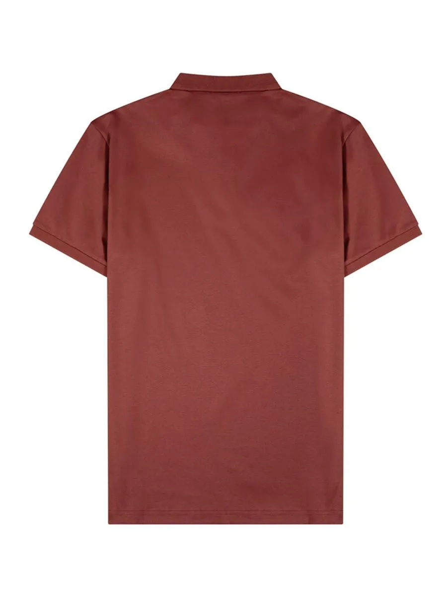 GIORDANO Men's short sleeve polo shirt interlock fabric Red Brown