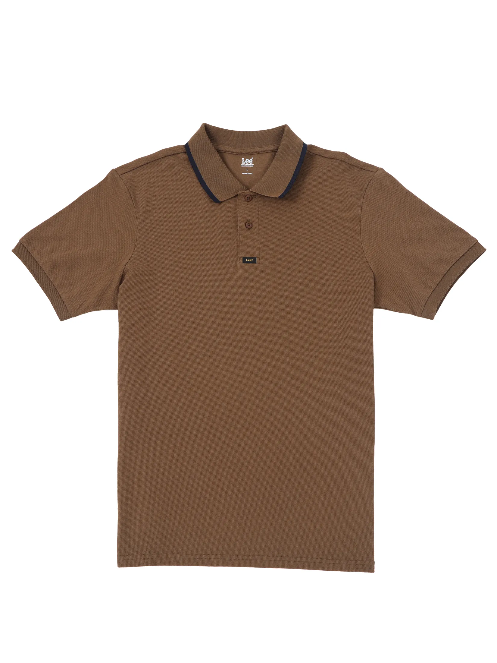LEE Men s Polo Short Sleeve Regular Fit Brown
