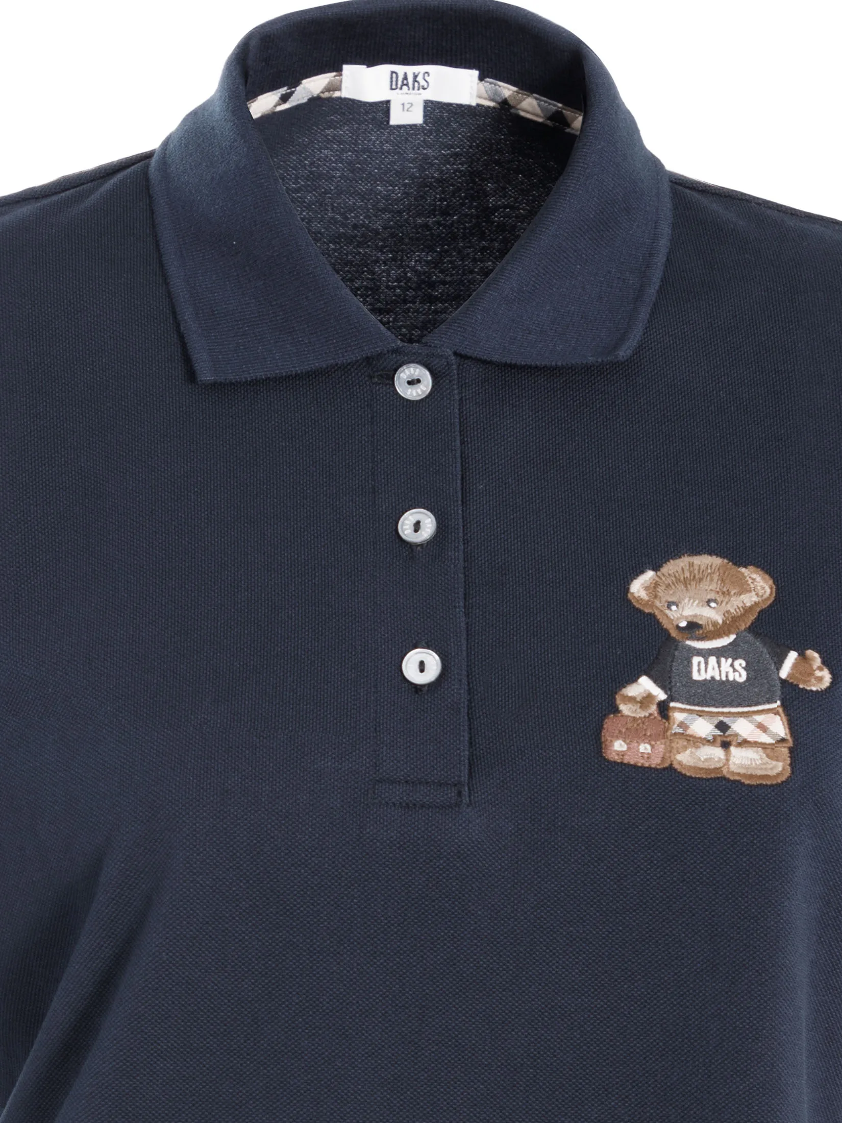 DAKS Women  Short Sleeve Polo Regular Fit Navy