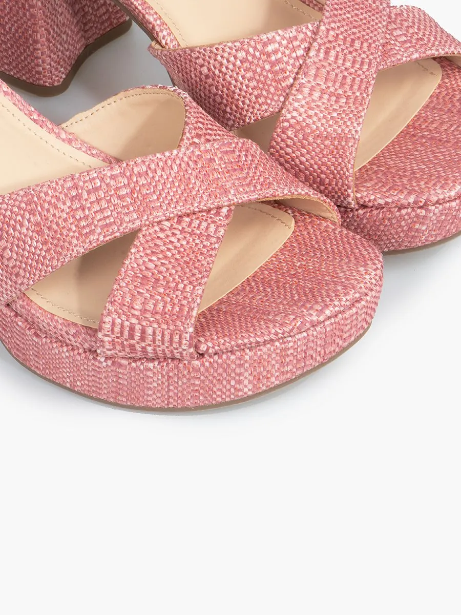 KENNETH COLE WOMEN'S HEELS REEVA PLATFORM (WEAVE) / POPPY WEAVE