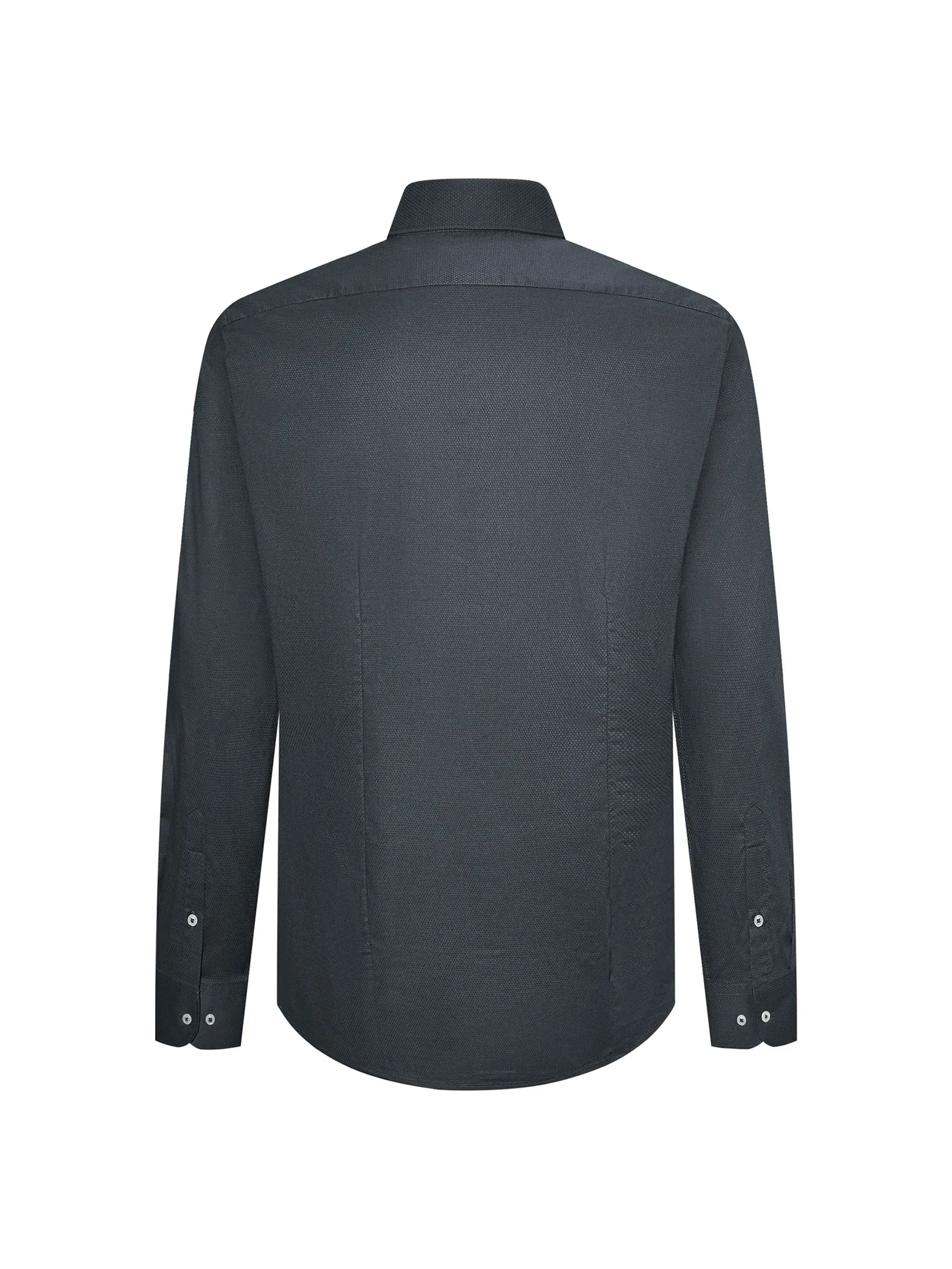 G2000 Men Clothing Non-Iron Cotton Blend Texture Shirt  Smart Fit - Dark Grey