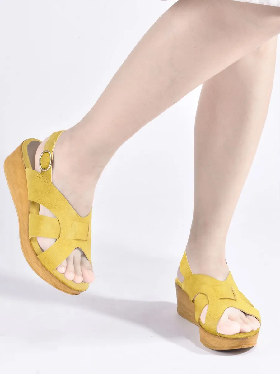 JOLI SNOB Mustard Comfort Sandals ACT-92858 Size - 2L