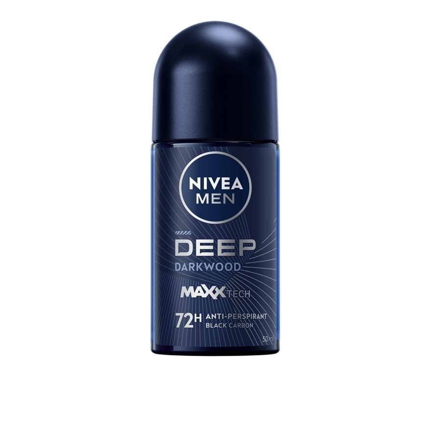 Nivea Men Roll On Deep Darkwood 50 Ml. ผู้ชาย โรลออนลดเหงื่อ ระงับกลิ่นกาย