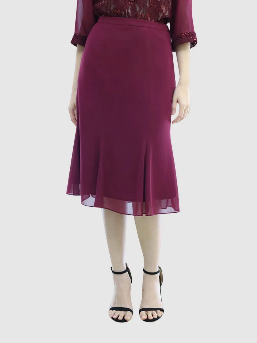 MIKIKO Women  Skirt Chiffon Shirament  Red