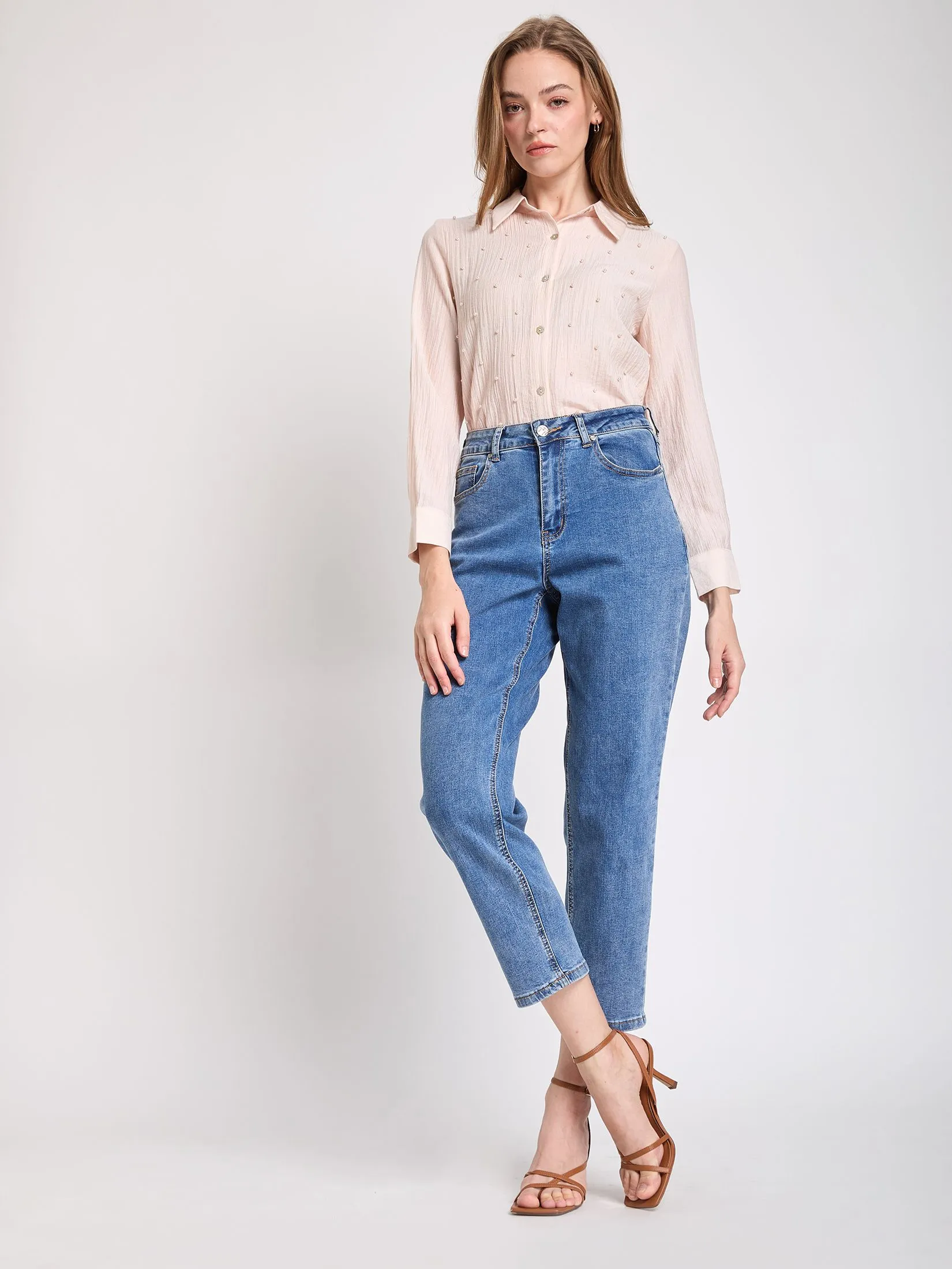 FOF Women Shirt with Pearls Decorated