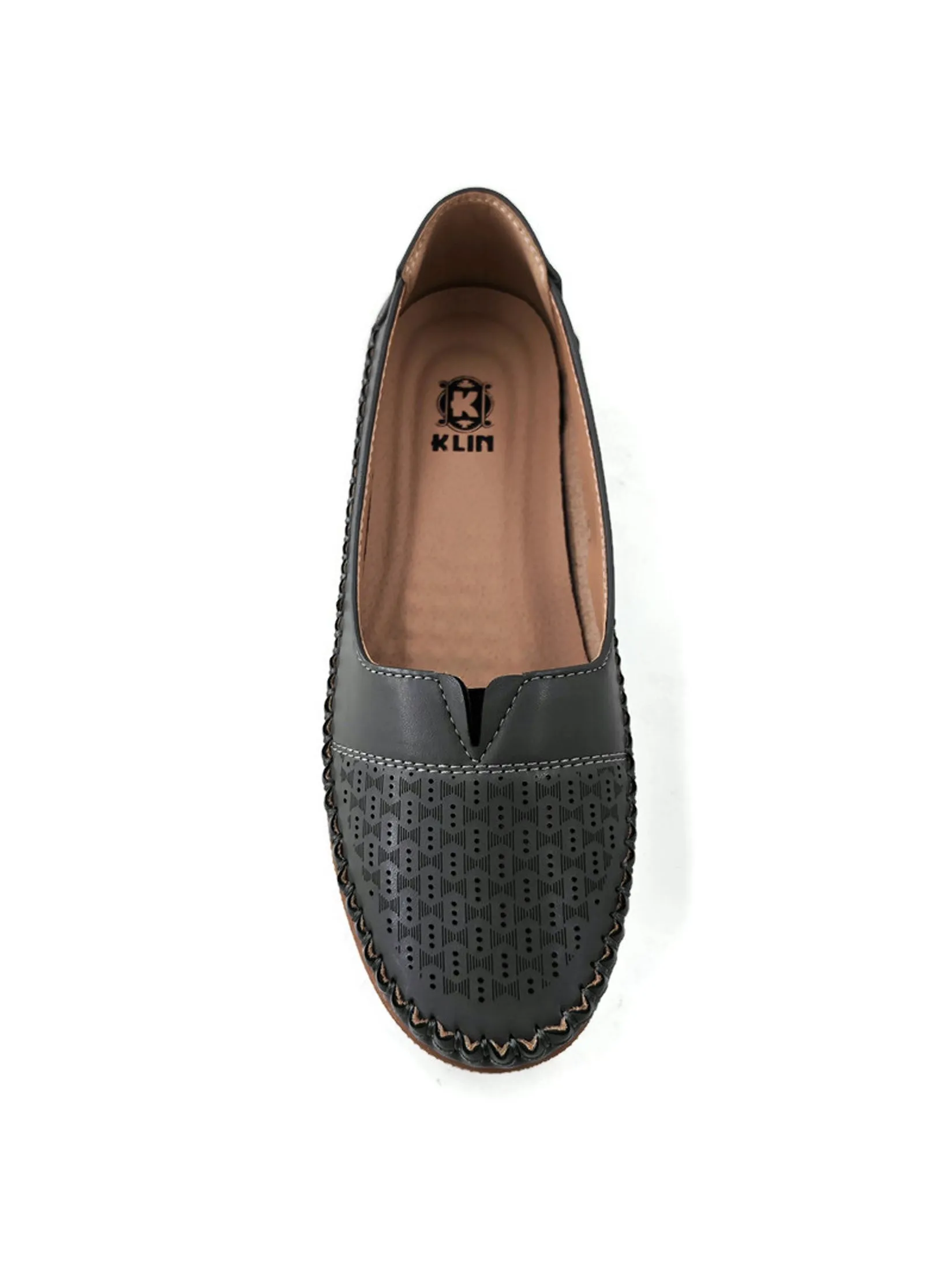 KLIN Woman Moccasin Slip-On Style Grey