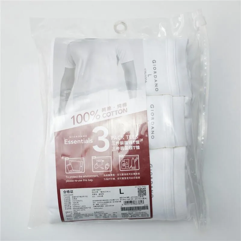 GIORDANO White 【Online Exclusive】 Men's Solid Crewneck Basic Tees (3-packs)