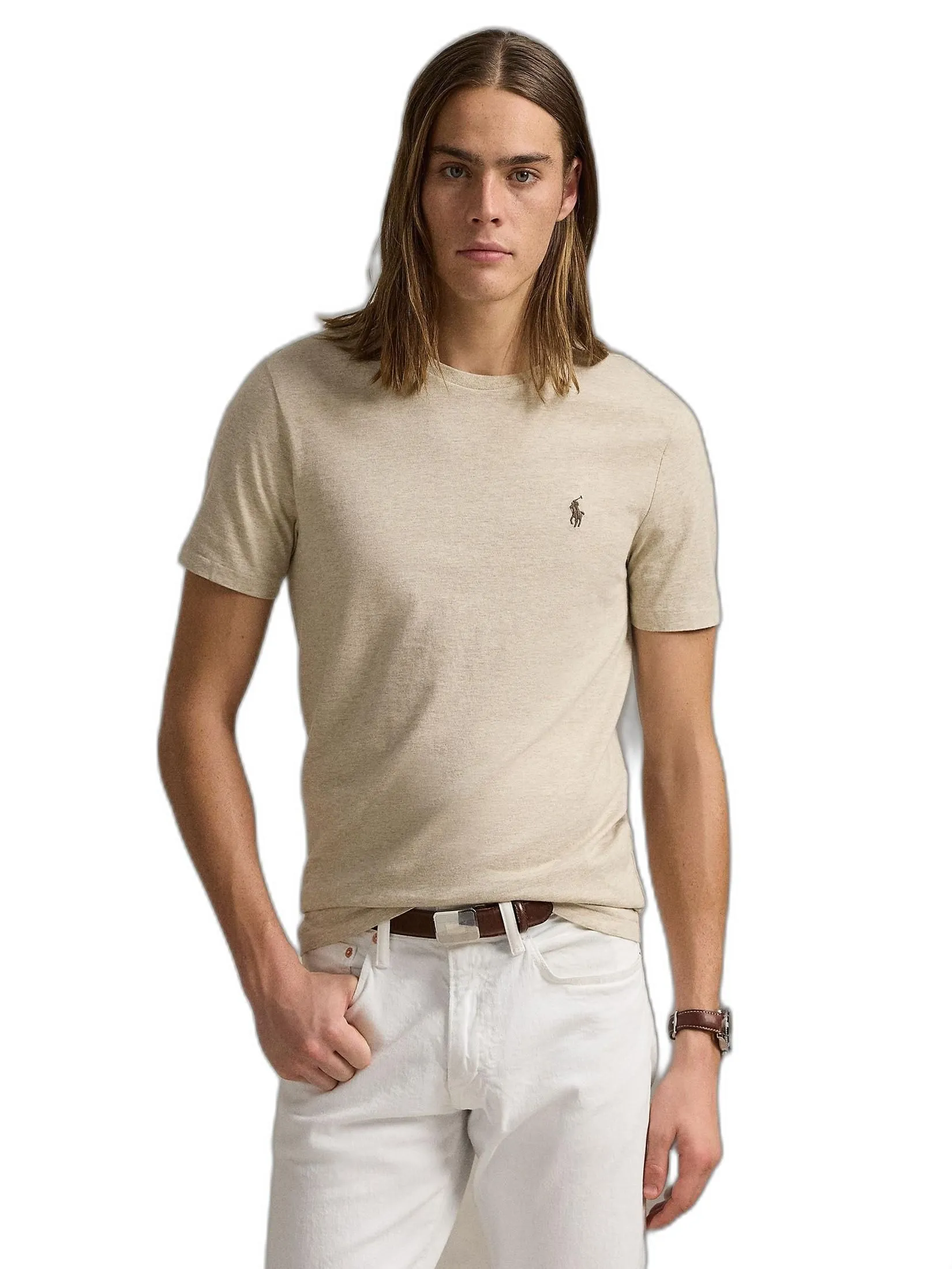 POLO RALPH LAUREN TEE-Custom Slim Fit Jersey Crewneck T-Shirt MNPOTSH1N820754 020 GREY Size - S