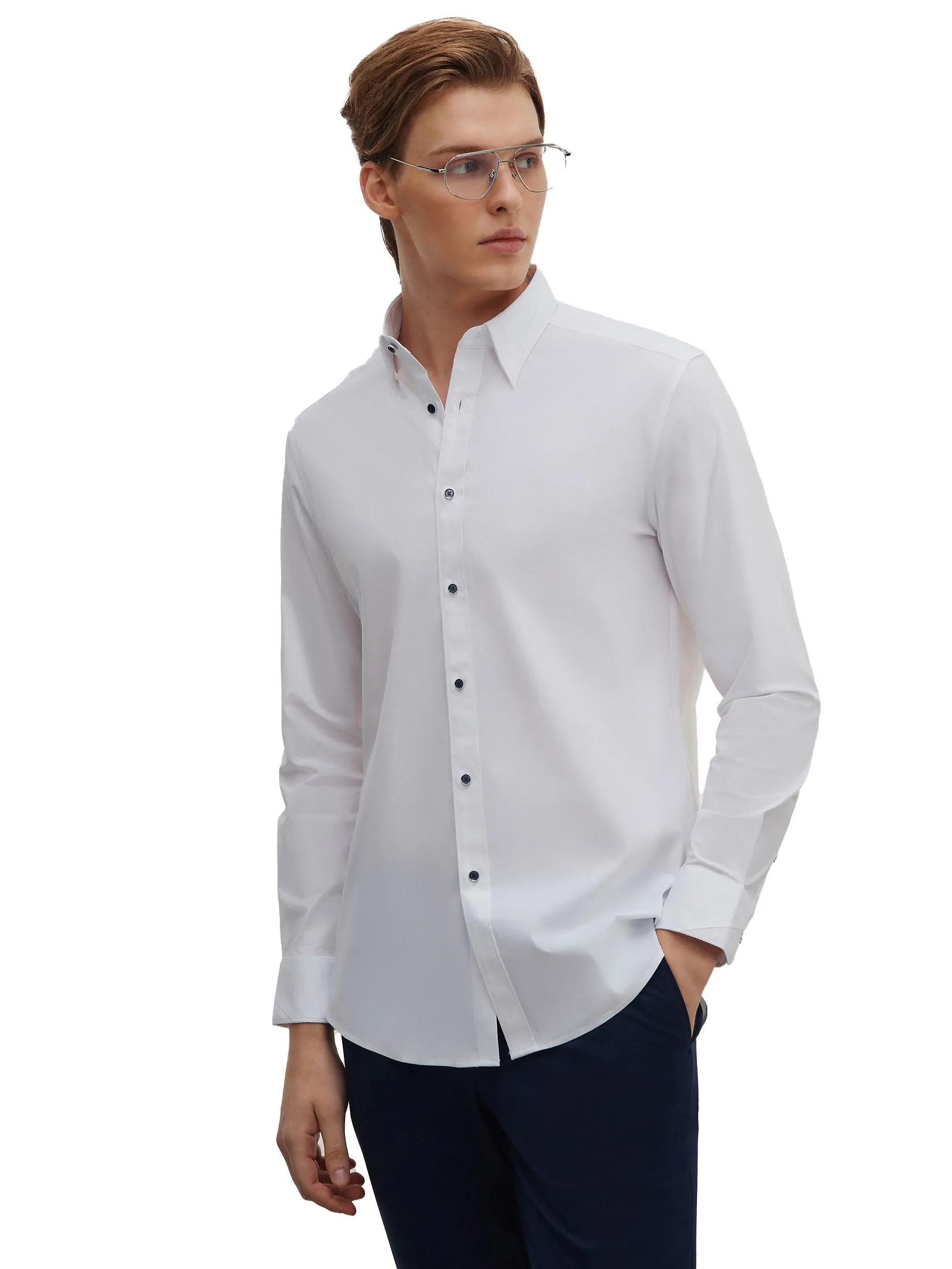 G2000 Men Clothing Non -Iron Shirt  Smart Fit - White