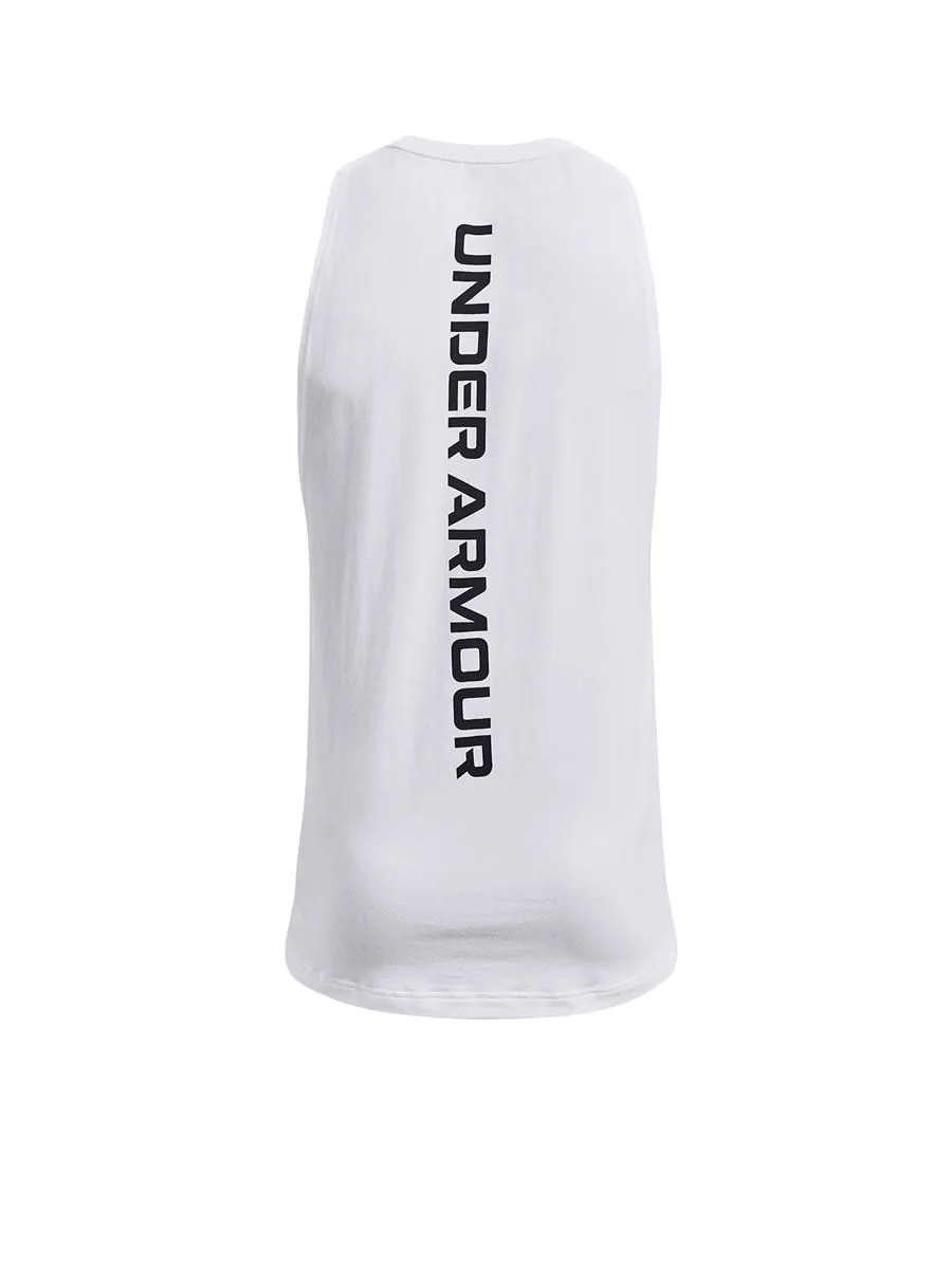 UNDER ARMOUR Men Basketball Tank Baseline Cotton White - UN127AP758DZTH