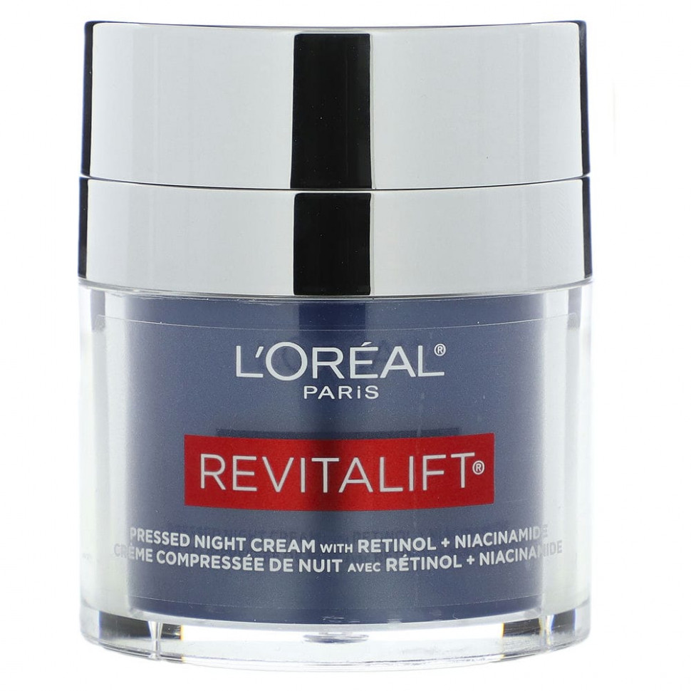 L'Oréal, Revitalift, ночной крем с ретинолом и ниацинамидом, без отдушек, 48 г (1,7 унции)