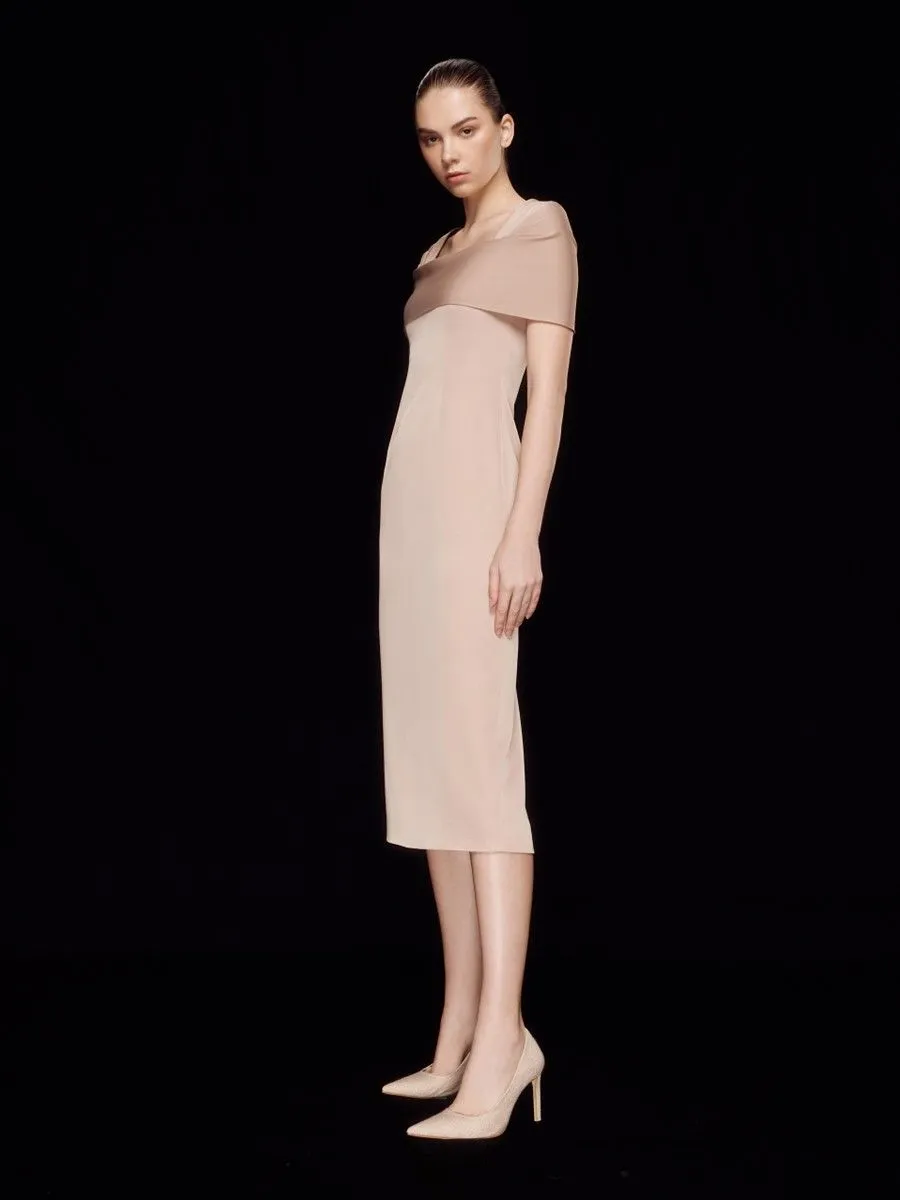 ASAVA ( SS24 )Ashlyn Draped Wrap Women Dress Beige