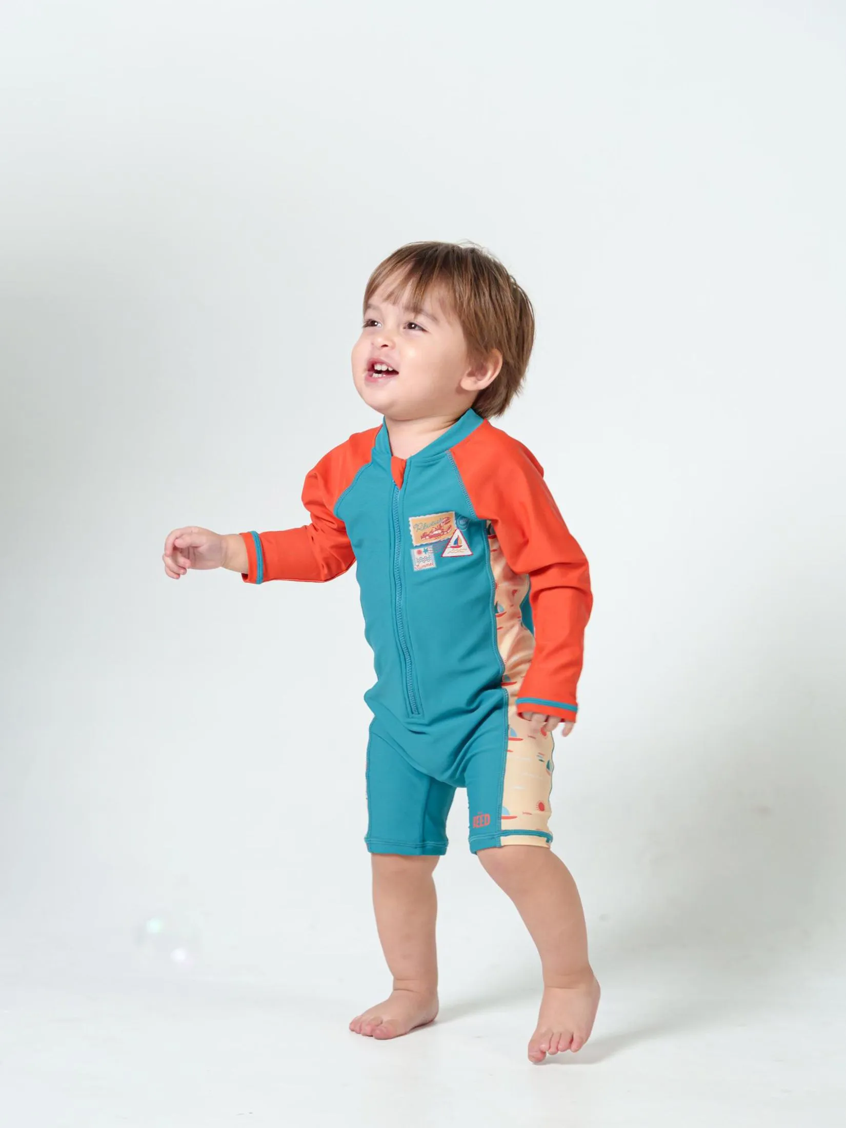 KEED Boy Swimsuit Long Sleeve Sailer Orange