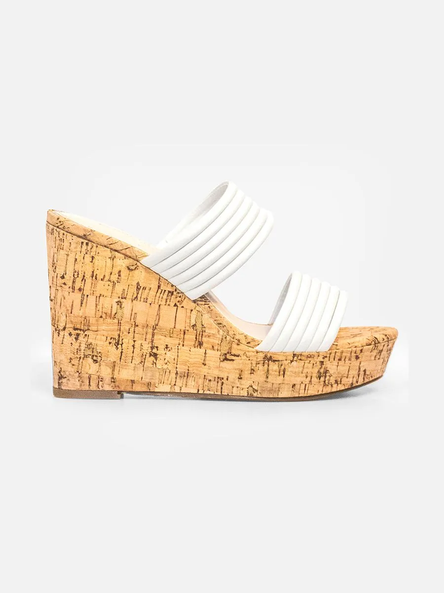 KENNETH COLE Women's platform wedge sandals model CAILYN/ECRU