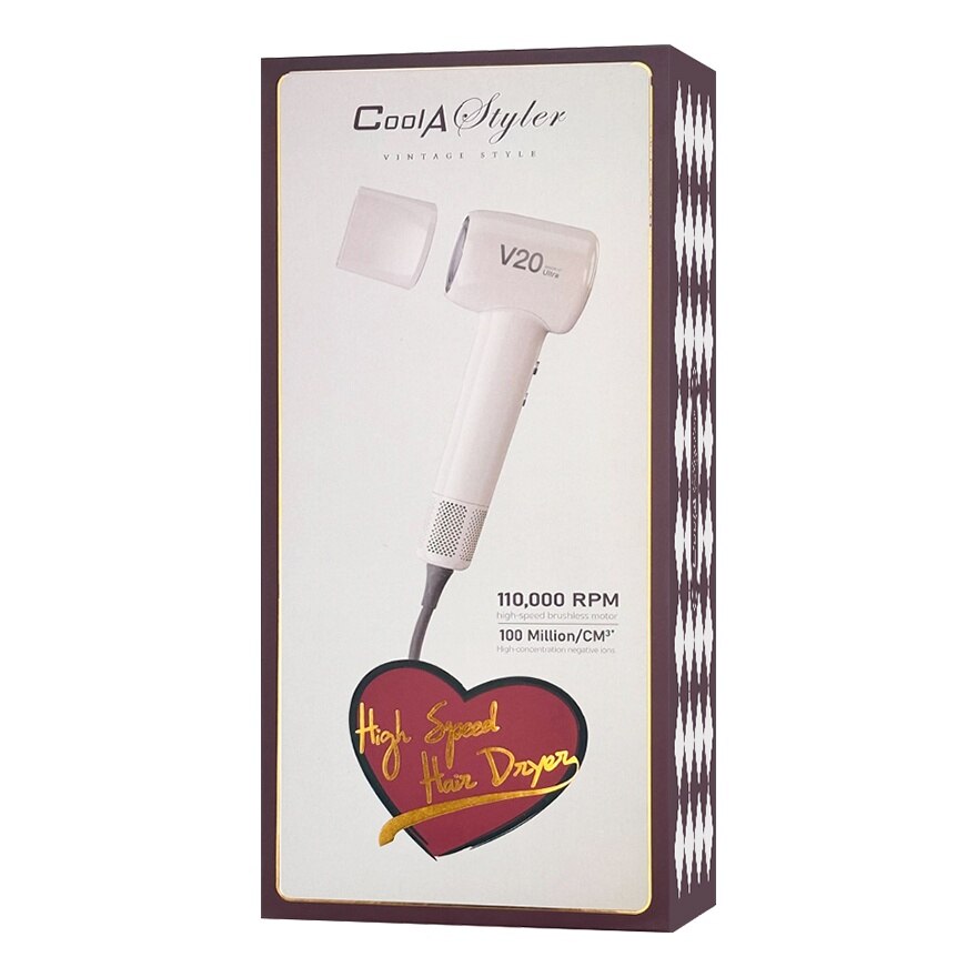 Cool A Styler Hair Dryer High Speed Vintage Style 110000 RPM CA-V20