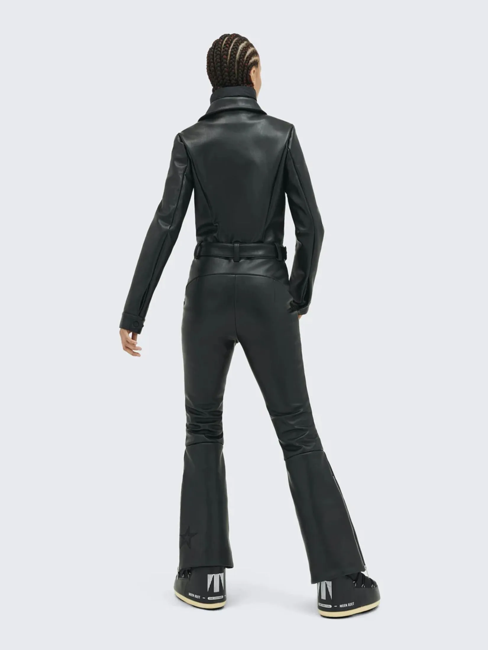 PERFECT MOMENT CAMERON SKI SUIT BLACK FAUX LEATHER