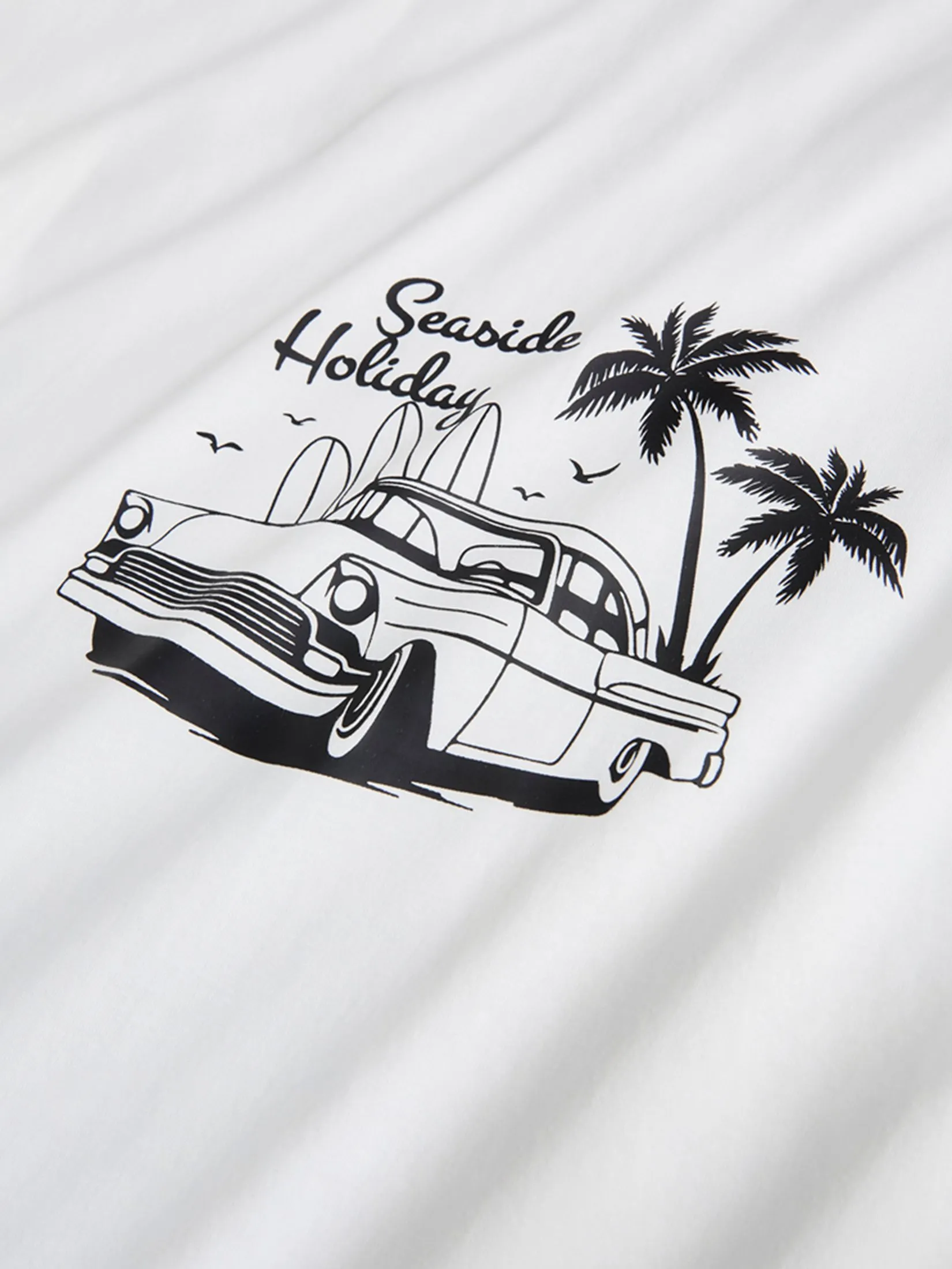 GIORDANO Men's  Beau Monde Regular Travel Printed Tee White