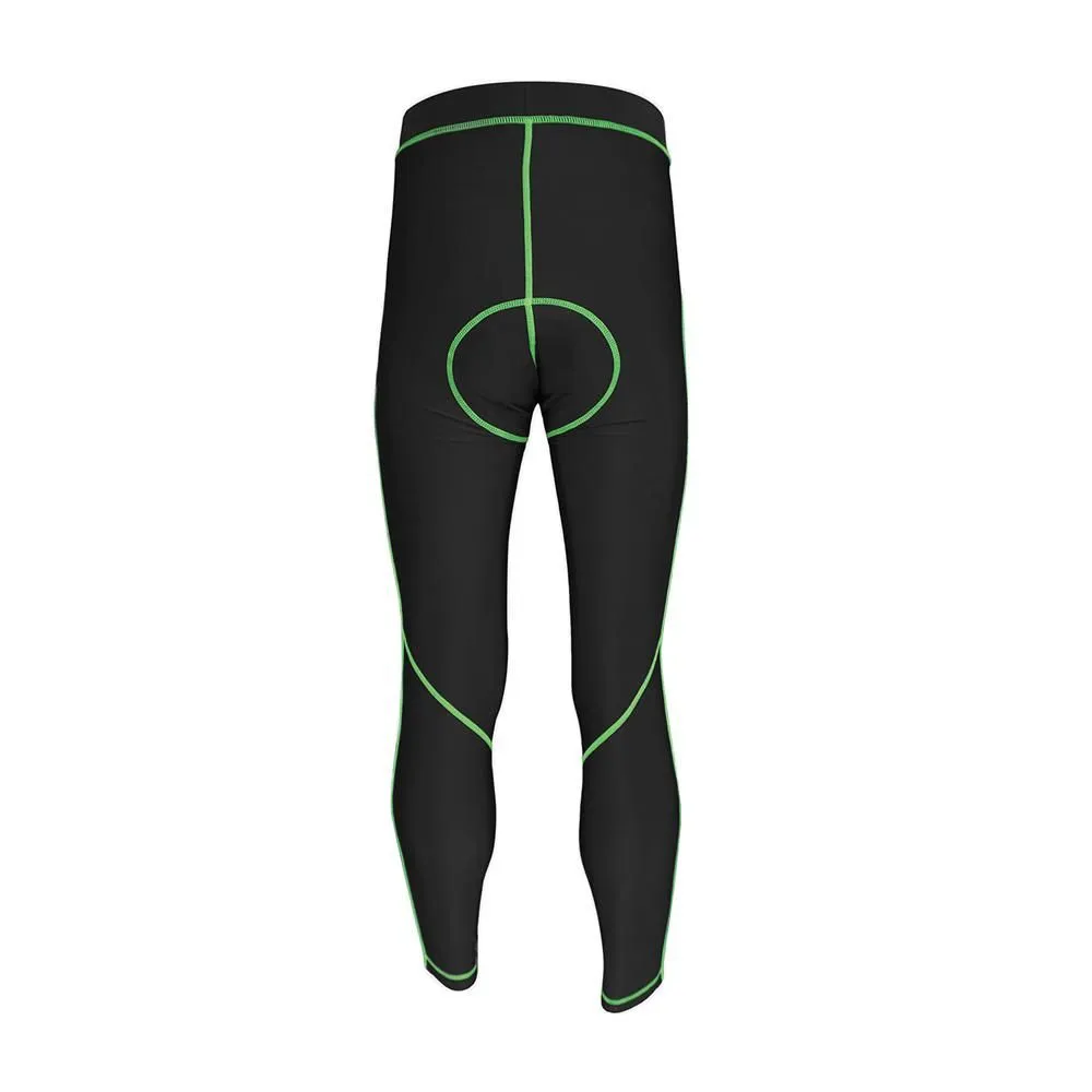 SPANDEX Black/Green-CPL002-Cycling Long Pant Get Pad
