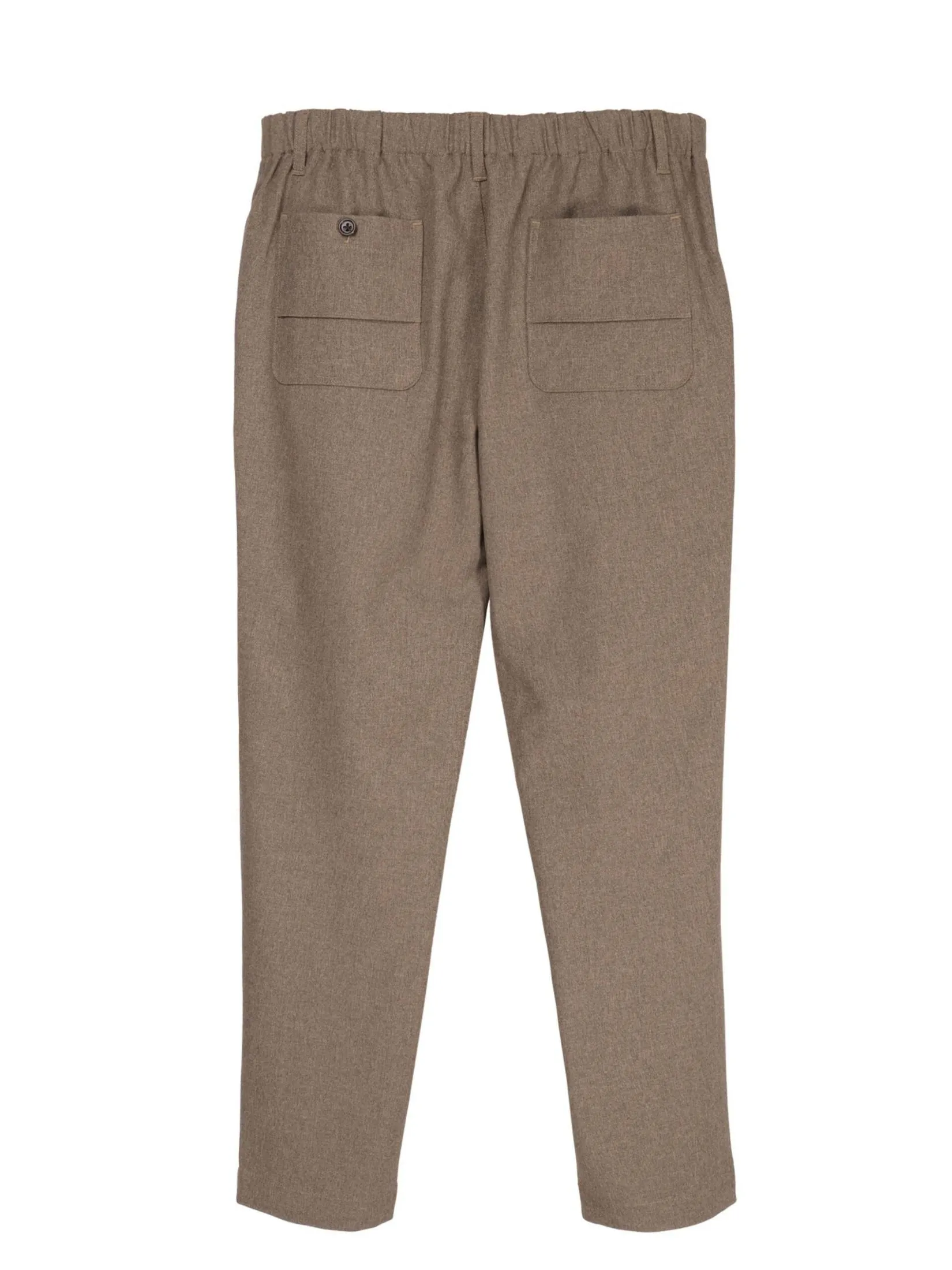 TAKEO KIKUCHI MEN BROWN DRY TWEED-LIKE EASY PANTS