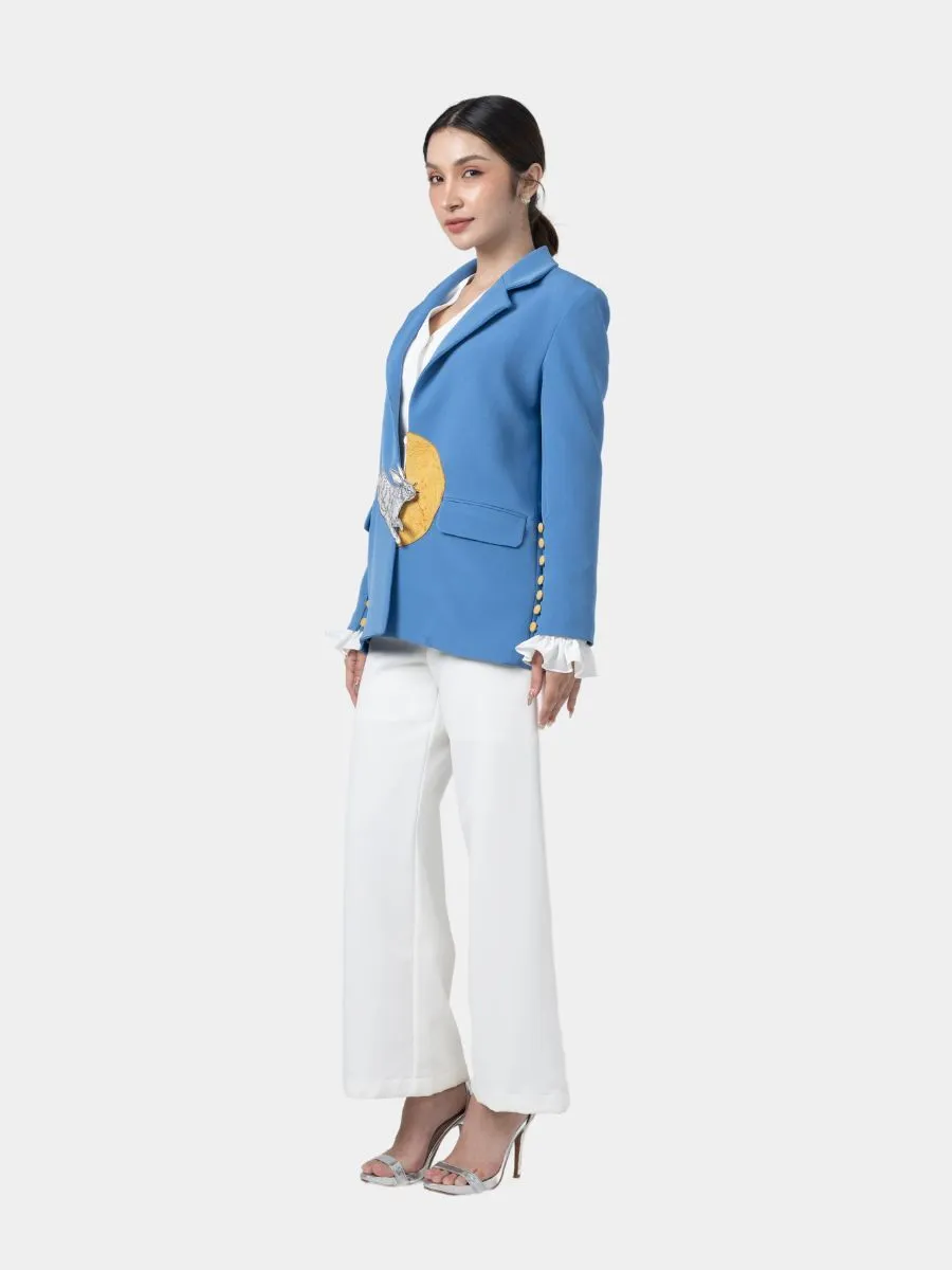 AMASS ME Women Lunar Symphony Blazer Blue