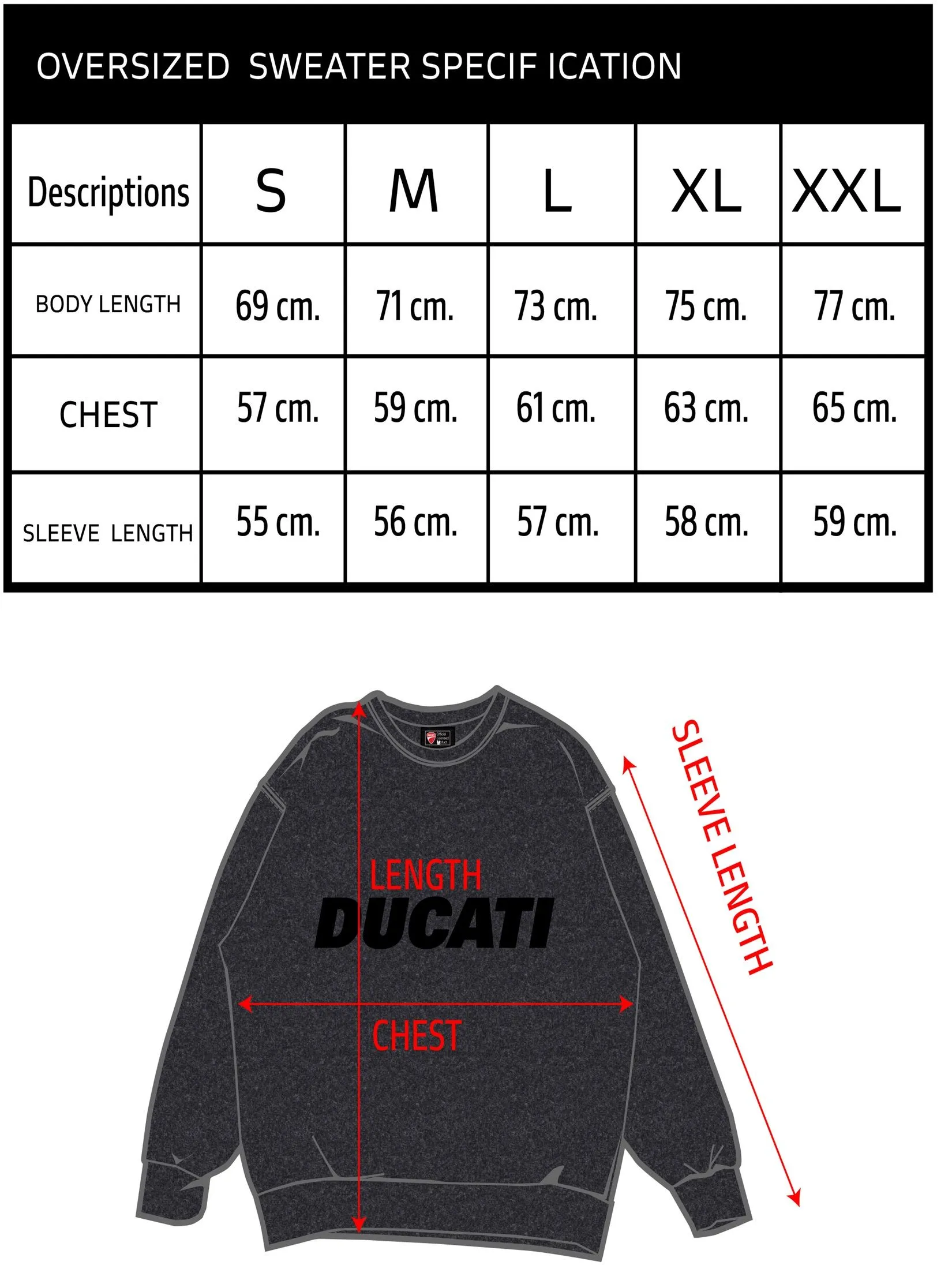 DUCATI BLACK Sweater Woman Long sleeve T-Shirt DCT 52 048