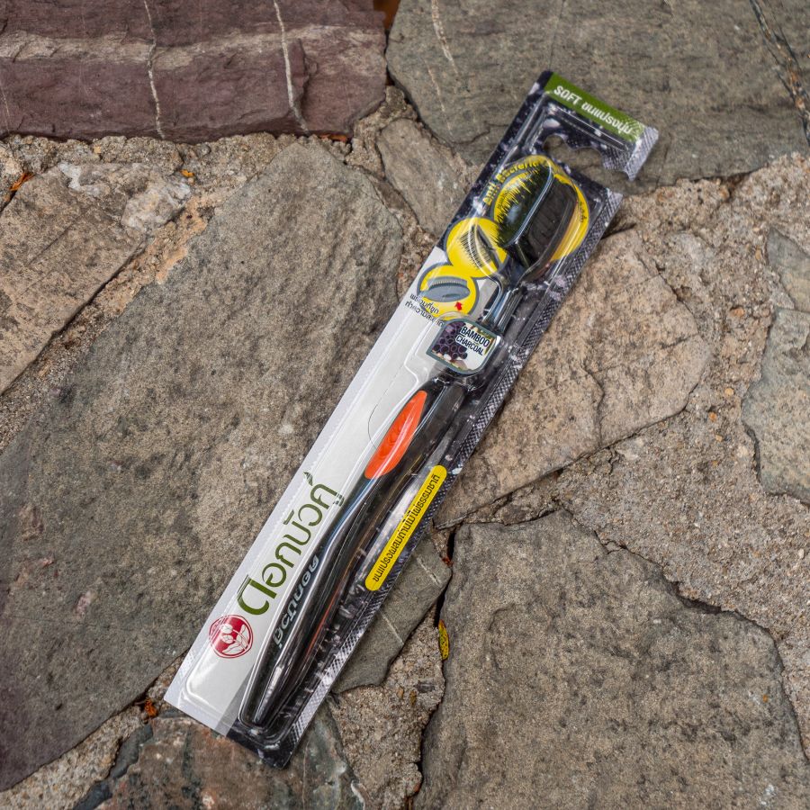 12 шт Зубная щетка с углем бамбука Twin Lotus набор