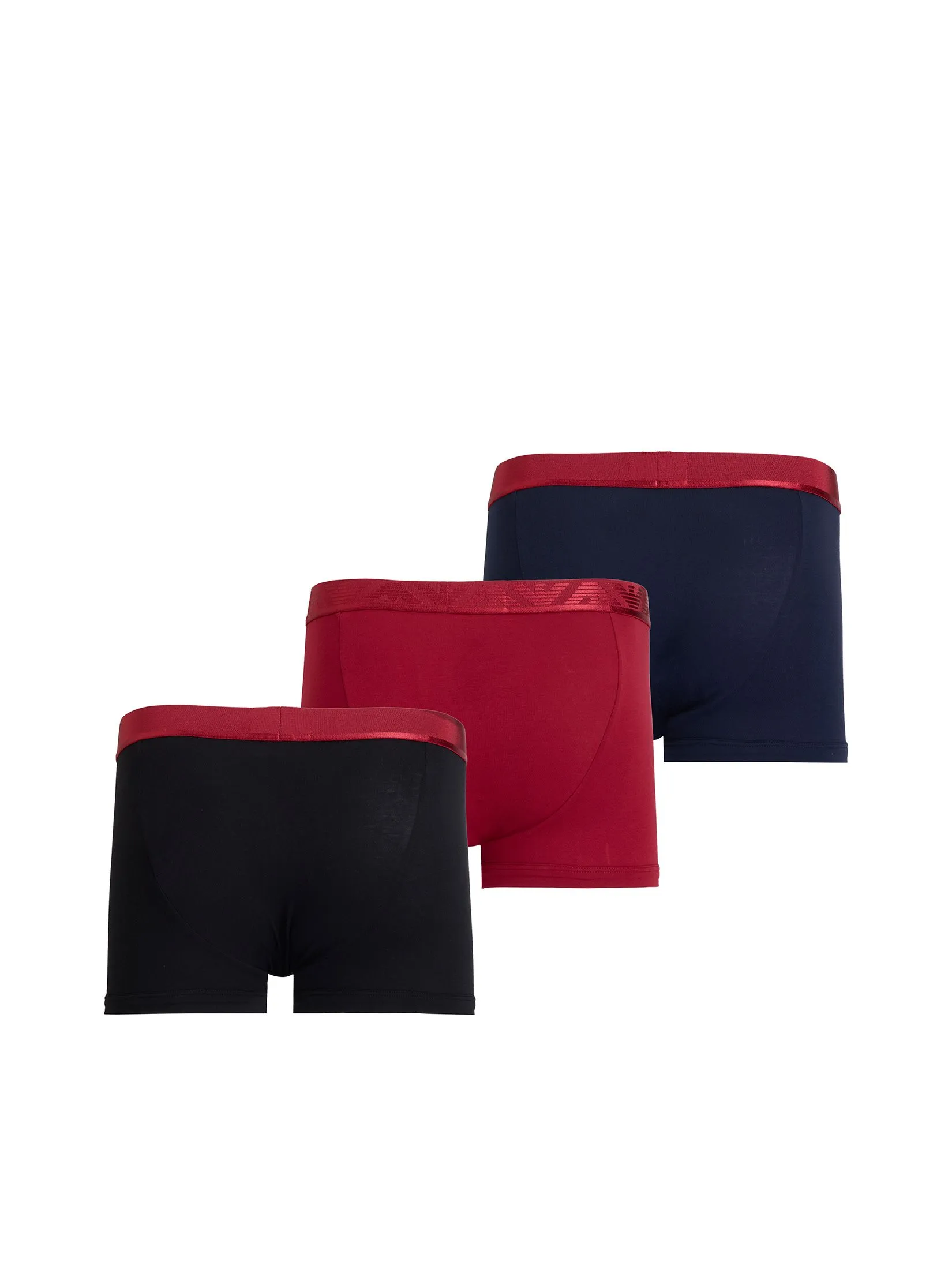 EMPORIO ARMANI Men Trunk 3 Pack FW25 M5058 Rhubarb/Black/Ar.Blu