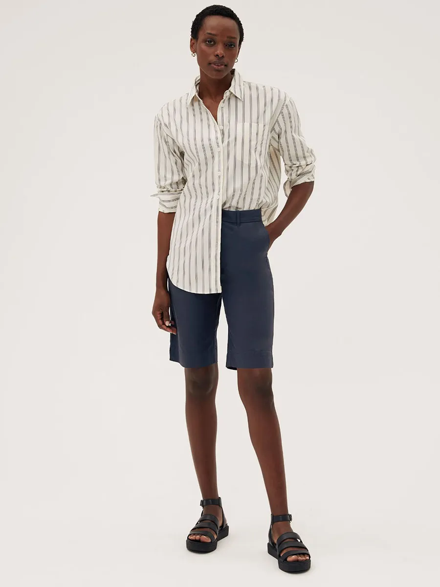 MARKS & SPENCER Cotton Rich Knee Length Chino Shorts T5730510