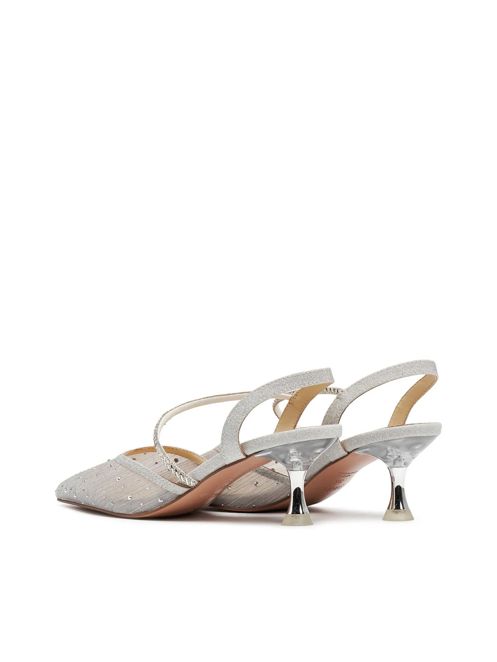 STACCATO Women Pump Crystal Strap Pointed Toe Silver