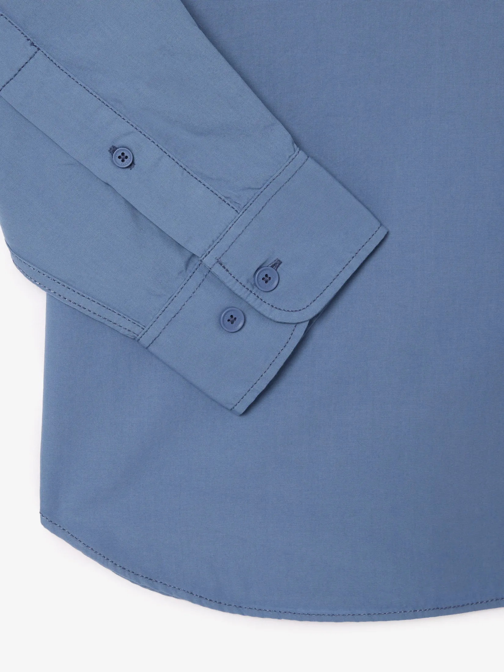 LACOSTE Relaxed Fit Washed Effect Poplin Shirt Blue