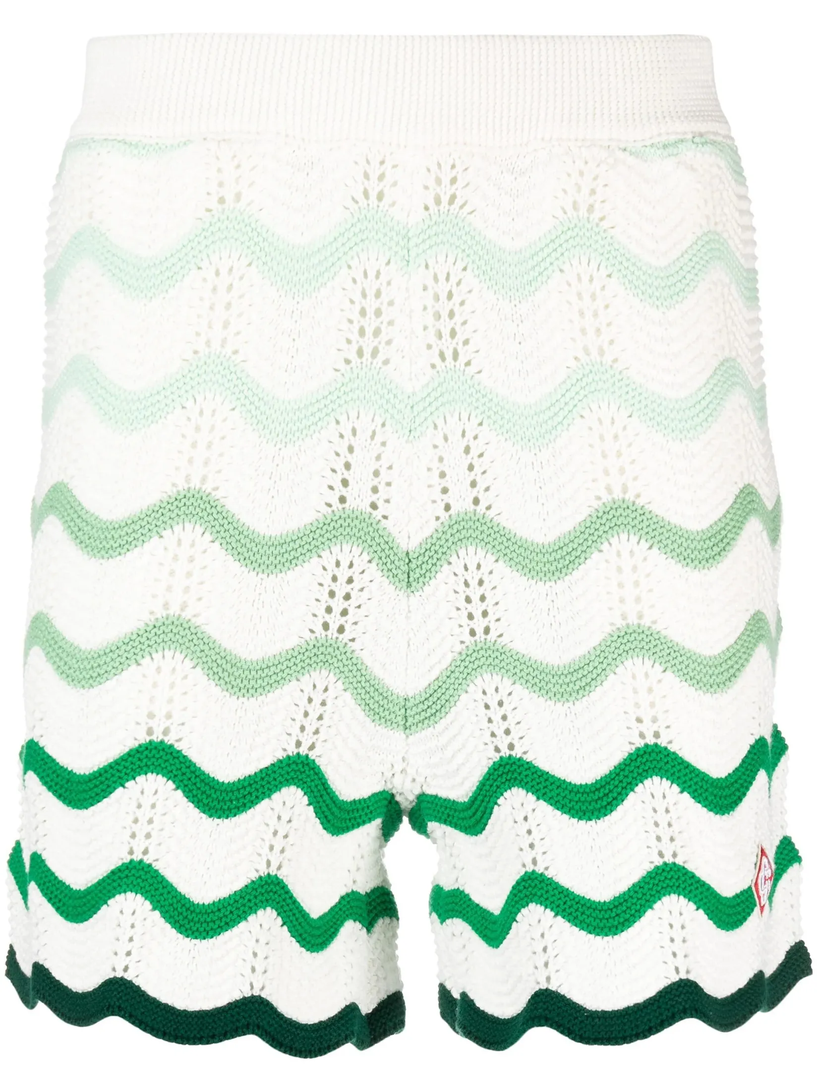 CASABLANCA WM GRADIENT WAVE TEXTURE SHORTS IN GREEN/WHITE