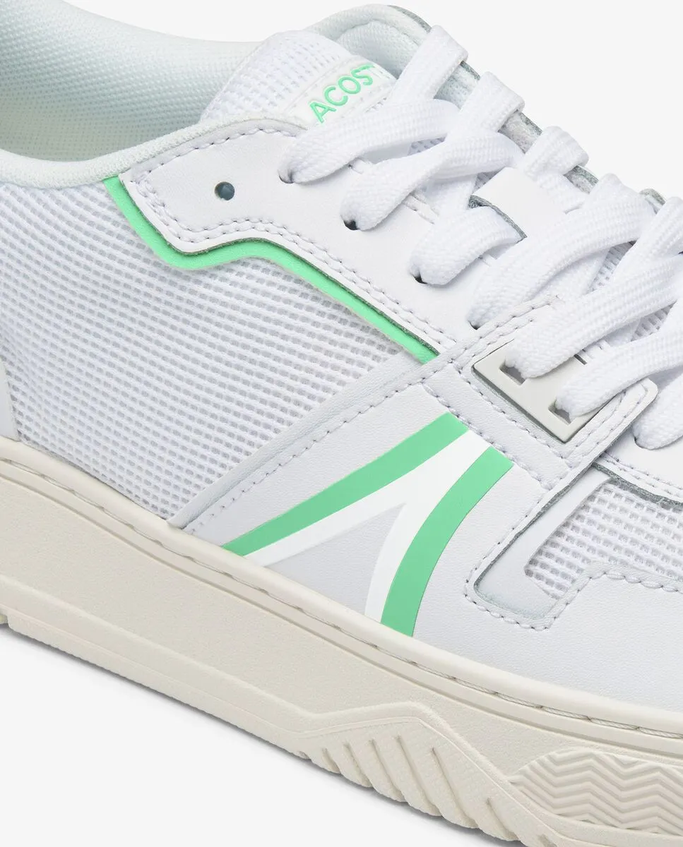 LACOSTE Men’s L001 Leather Contrasted Accent Trainers White