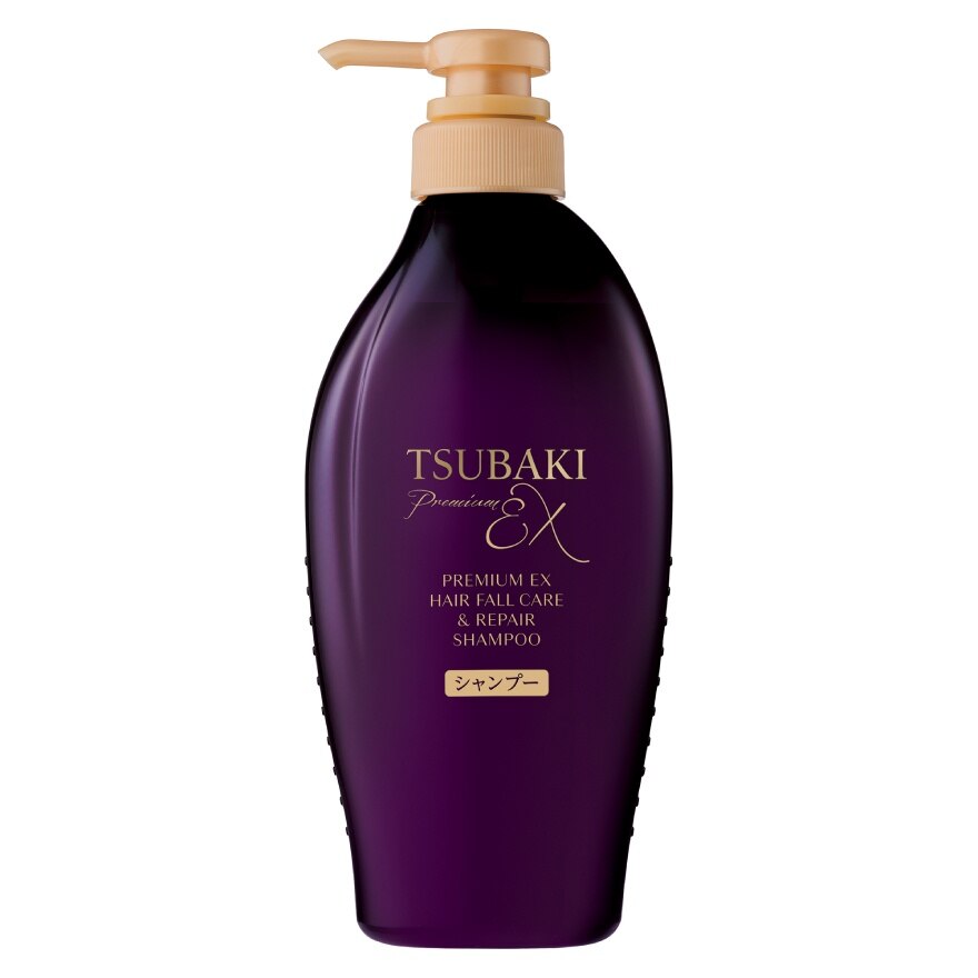 Tsubaki Shampoo Premium Ex Hair Fall Care  Repair 450 Ml. - Purple
