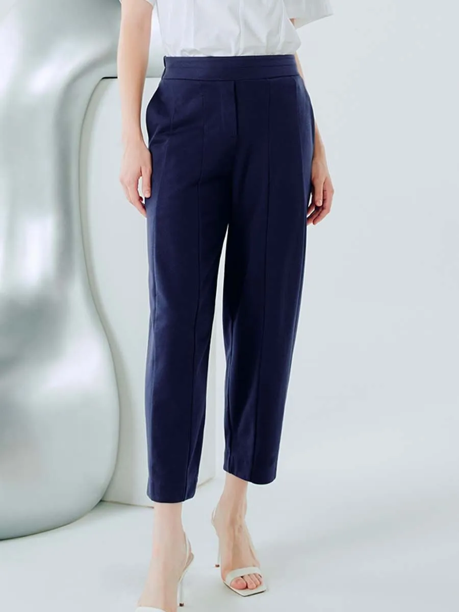 SHAKA Woman Pants Elasticated Waistband Tapered Navy