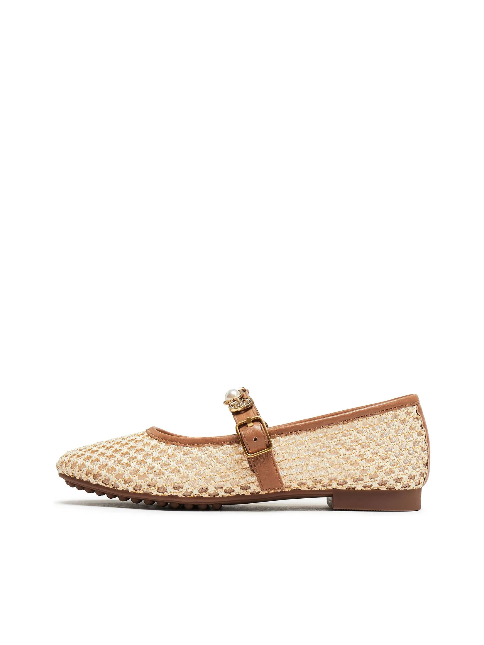 STACCATO Women Mary Jane Flats Broderie Golden Charms Strap