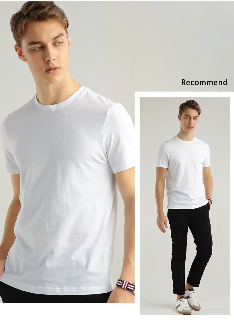 GIORDANO White 【Online Exclusive】 Men's Solid Crewneck Basic Tees (3-packs)