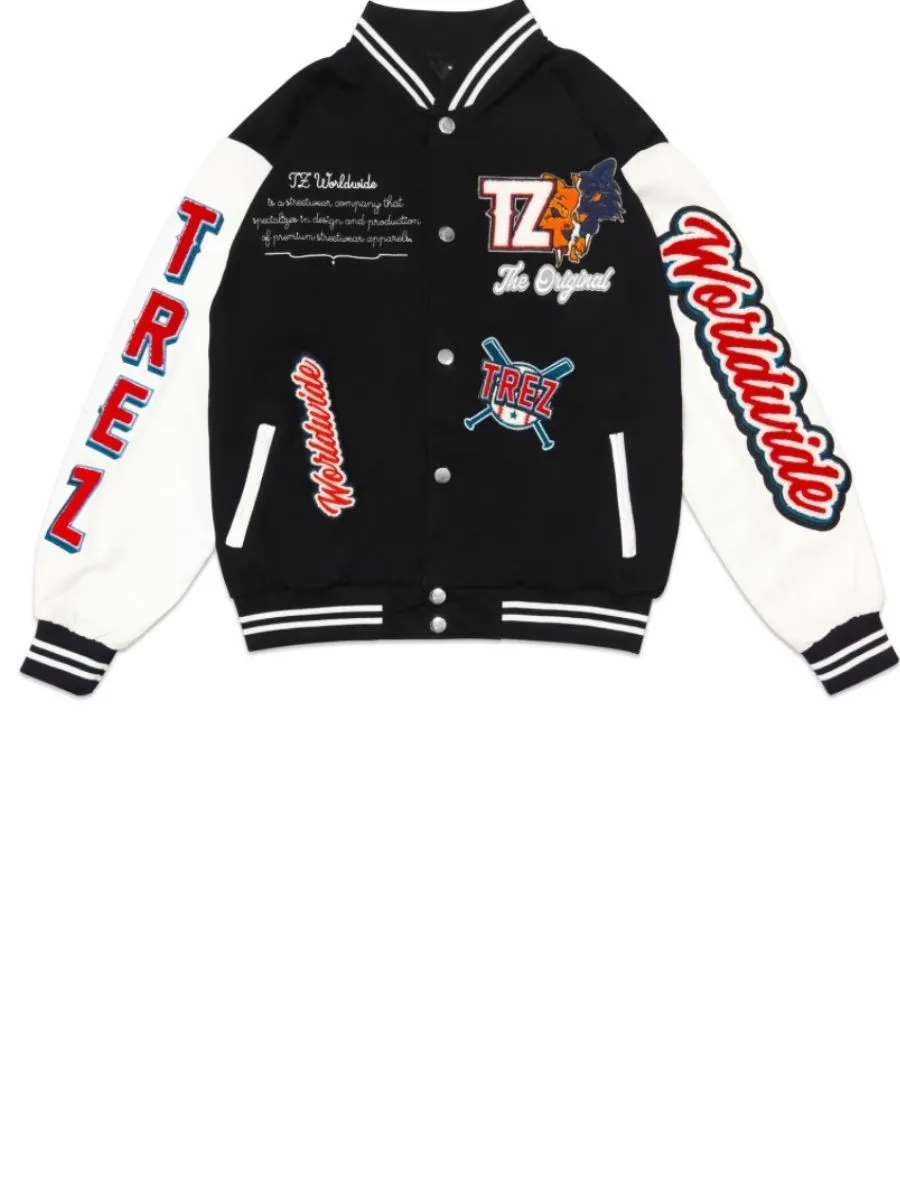 TZ WORLDWIDE MEN JACKET TZ VARSITY BLACK Size - L