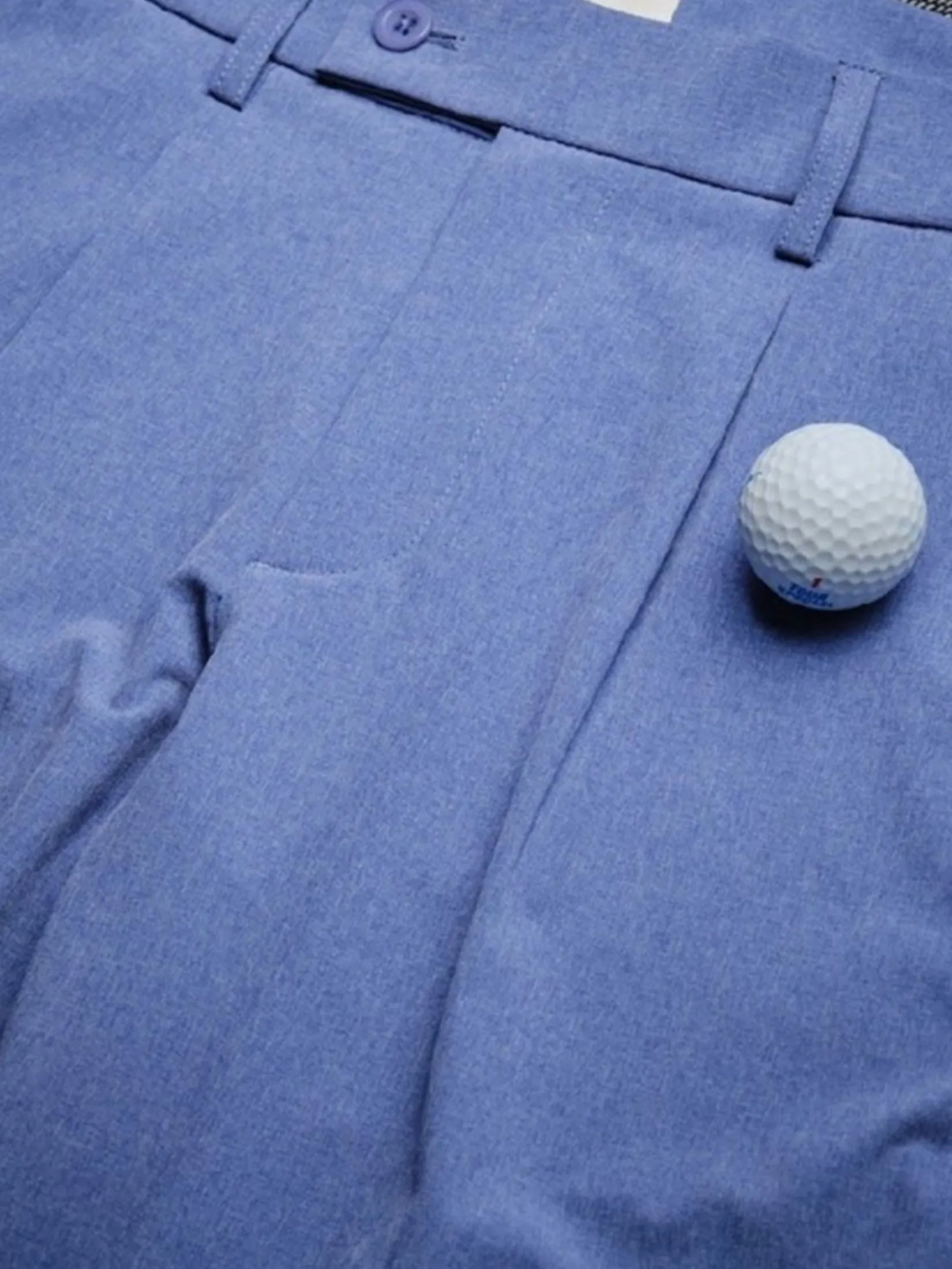 ERA-WON Men's trousers slim straight fit cropped length violet