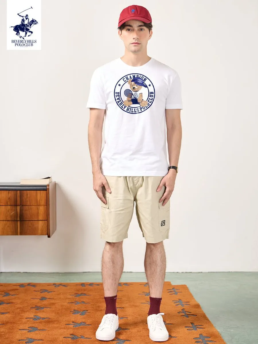 BEVERLY HILLS POLO CLUB White Unisex T-Shirt REGULAR-FIT Model BNSR335