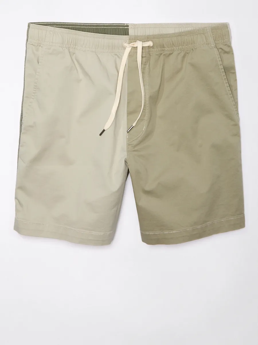 AMERICAN EAGLE MEN 7743 COLOR BLOCK TREKKER SHORT 294 NOMAD OLIVE