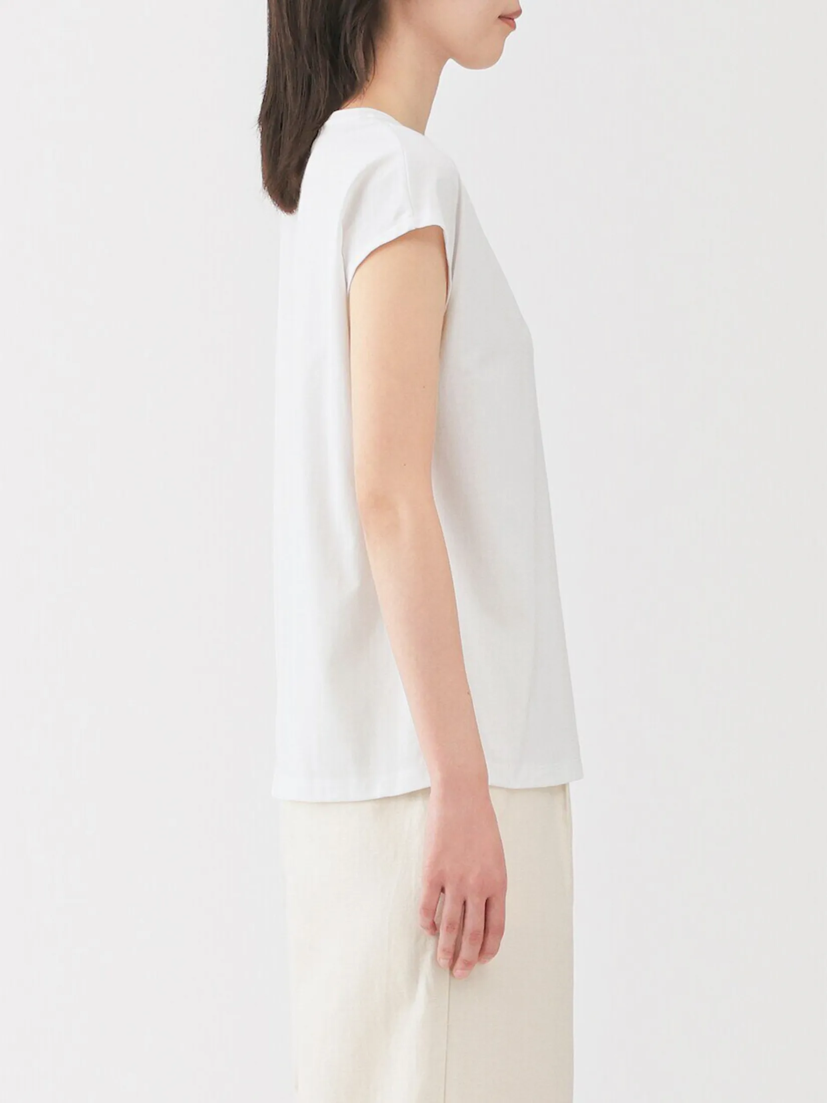 MUJI Women T-Shirt French Sleeve Jersey