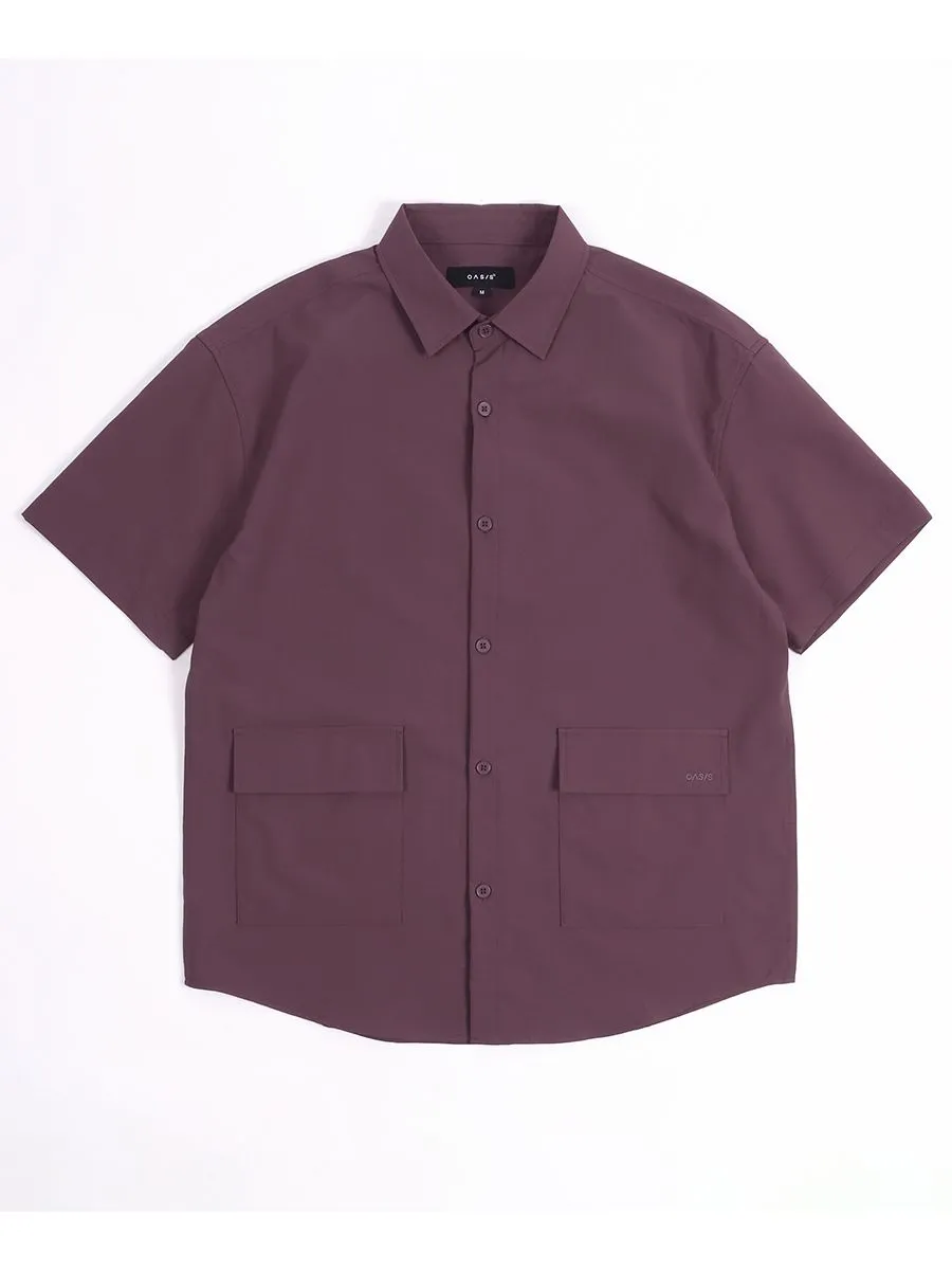 OASIS Men's Short sleeve Shirt Purple