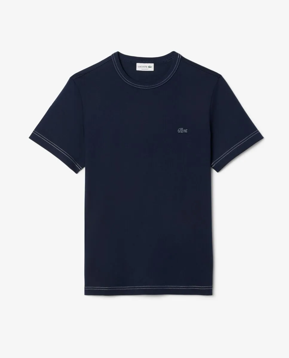 LACOSTE Regular Fit Cotton Jersey T-Shirt Blue