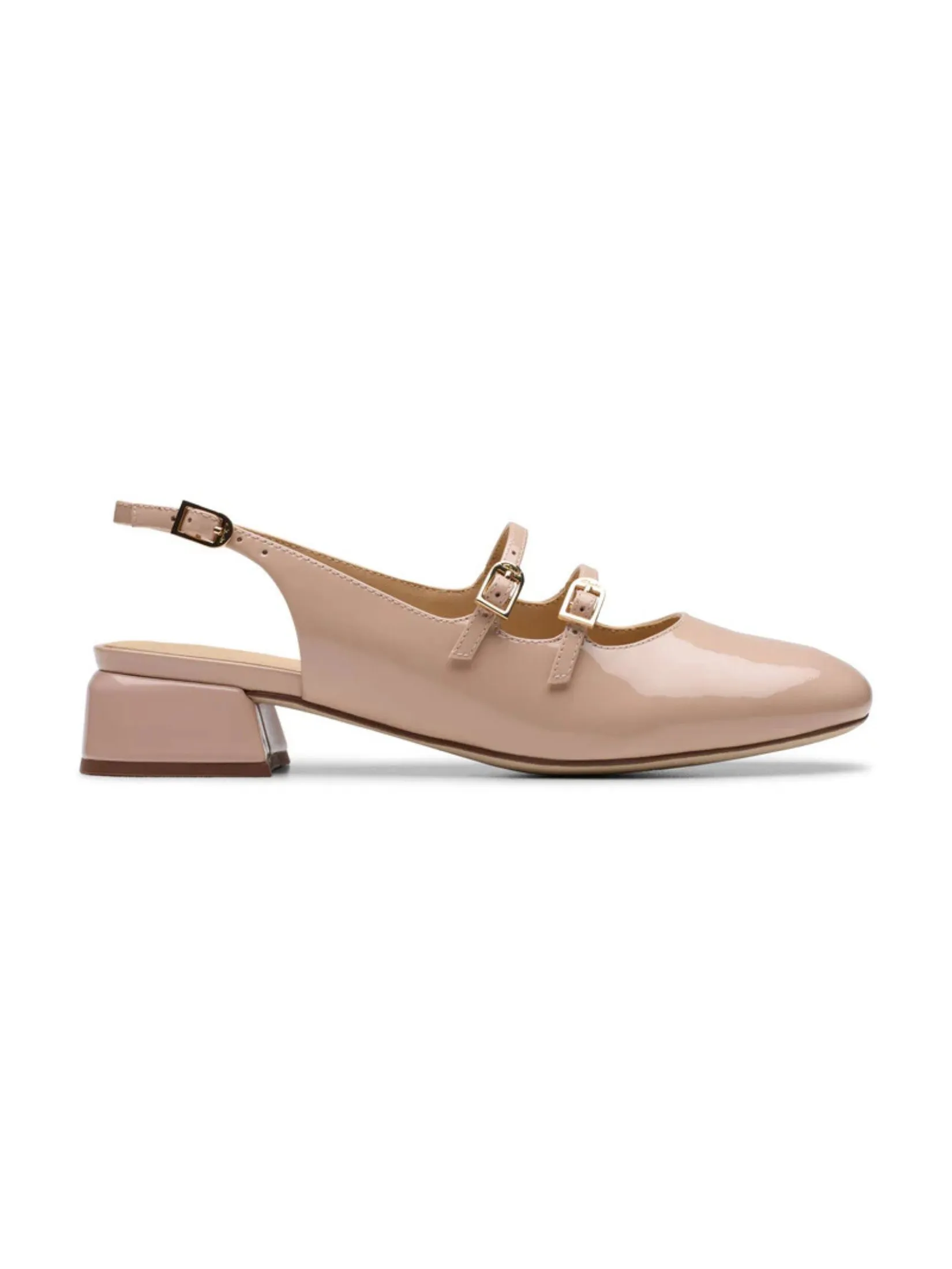 CLARKS DAISS30 DAZZ Beige Patent Women's Mary Jane Shoes