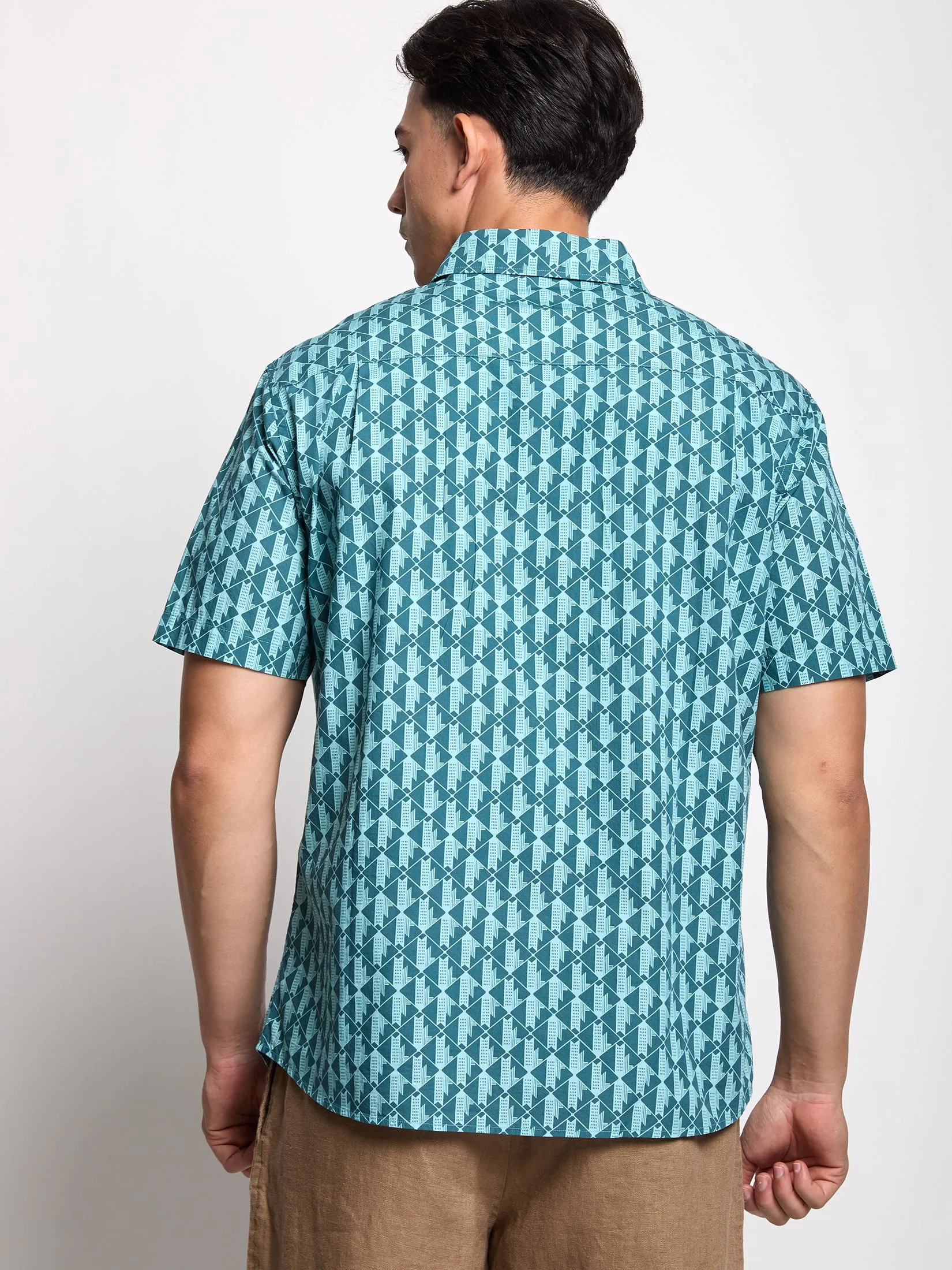 ALUMNUS Men Shirt Short Sleeves 2506SSSL20 Green